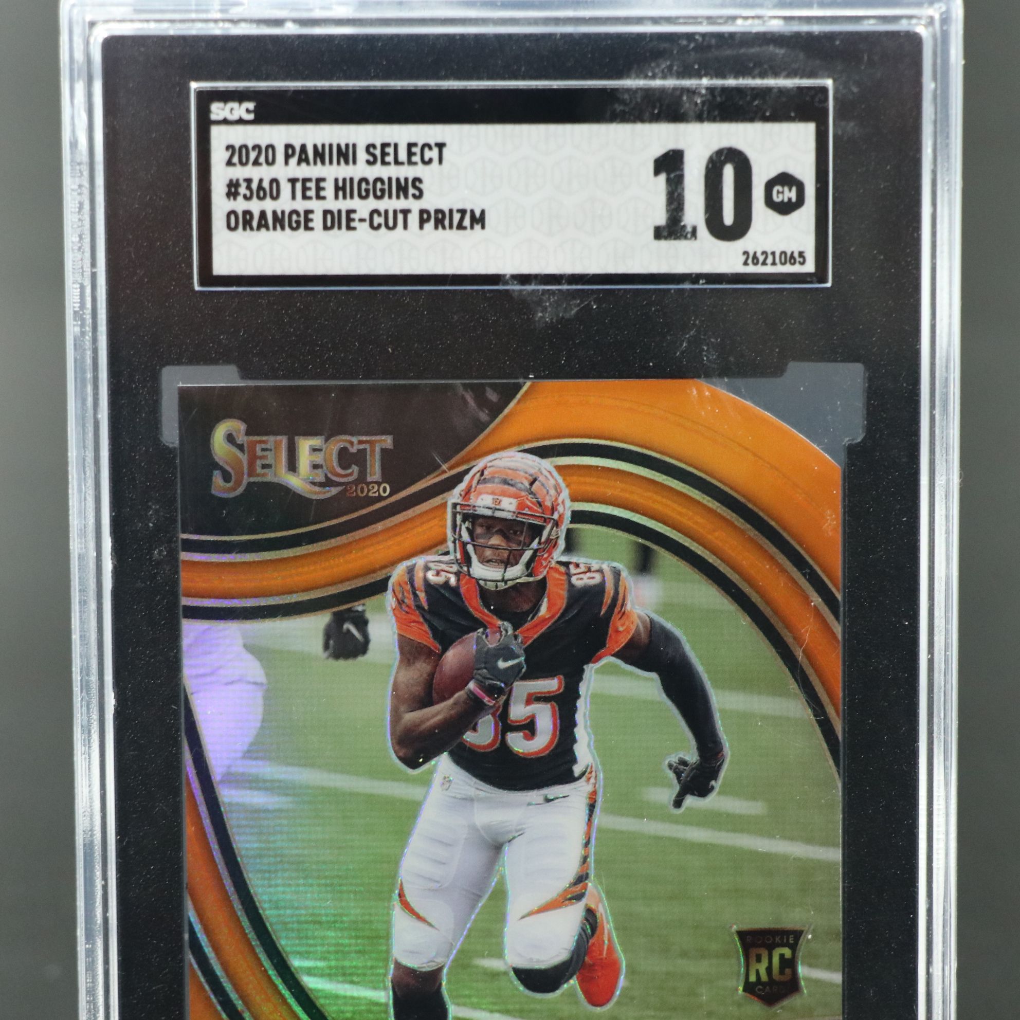 2020 Select Tee Higgins Orange Die-Cut Prizm Rookie Card Graded SGC 10