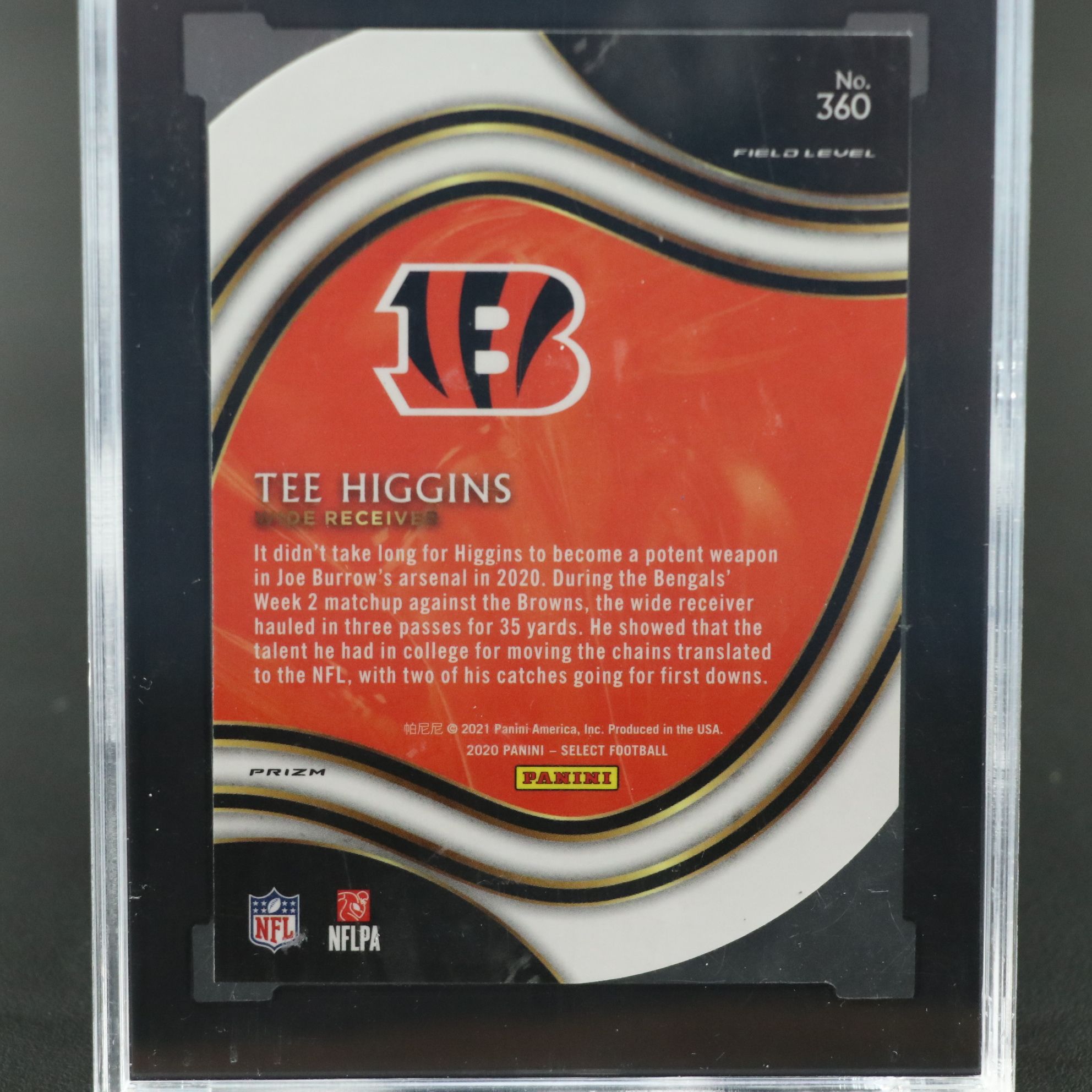 2020 Select Tee Higgins Orange Die-Cut Prizm Rookie Card Graded SGC 10