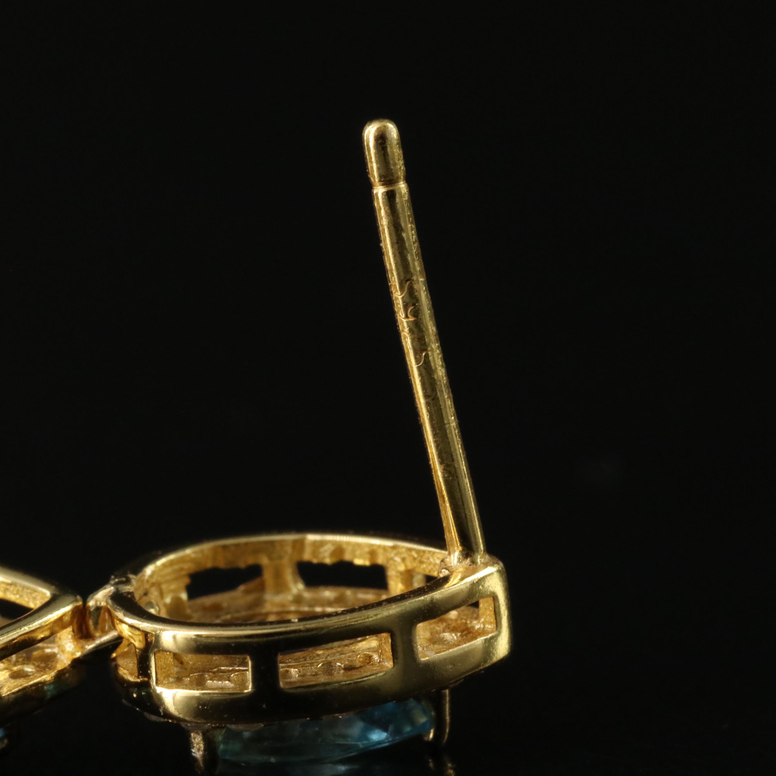 Sterling Topaz and CZ Drop Earrings