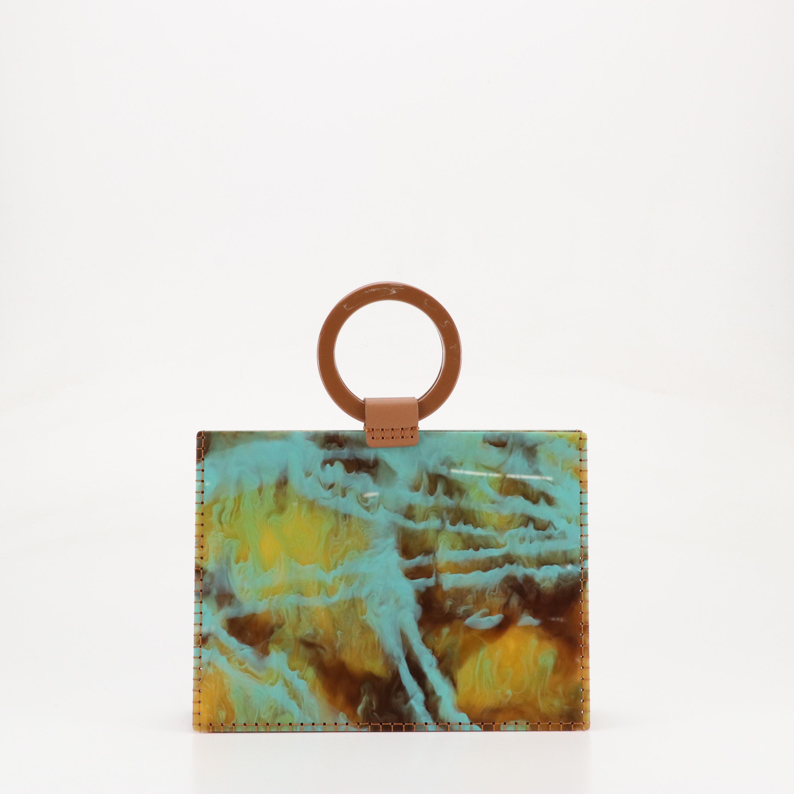 Detroit Institute of Arts Museum Marbled Acrylic Valise Bag from Sea Lily