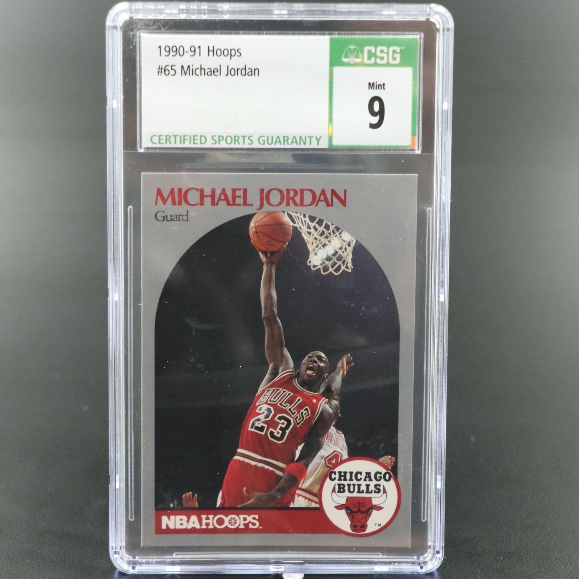 1990-91 NBA Hoops Michael Jordan Chicago Bulls Basketball Card Graded CSG 9