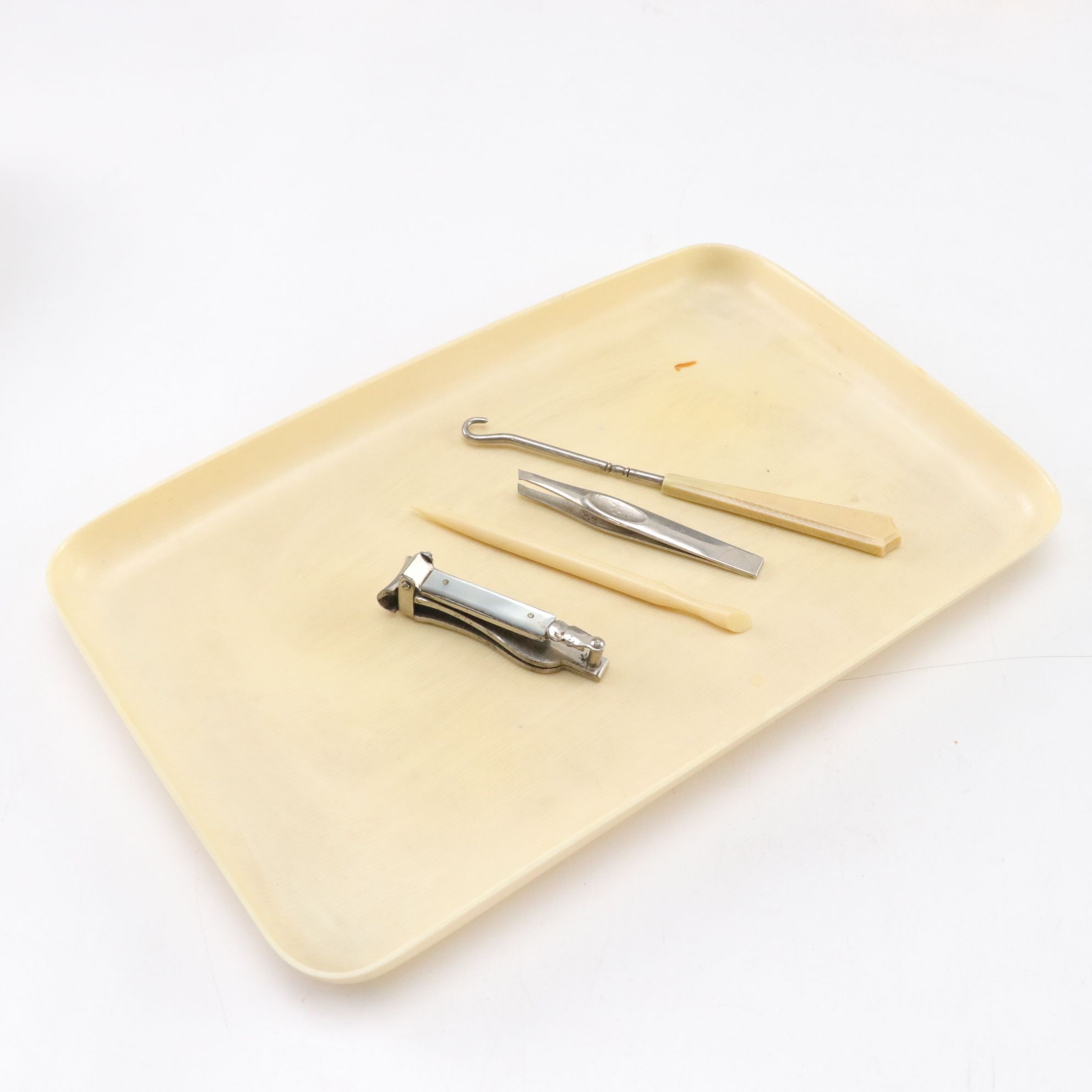 Art Deco Style French Ivory Dresser Set, Early 20th Century