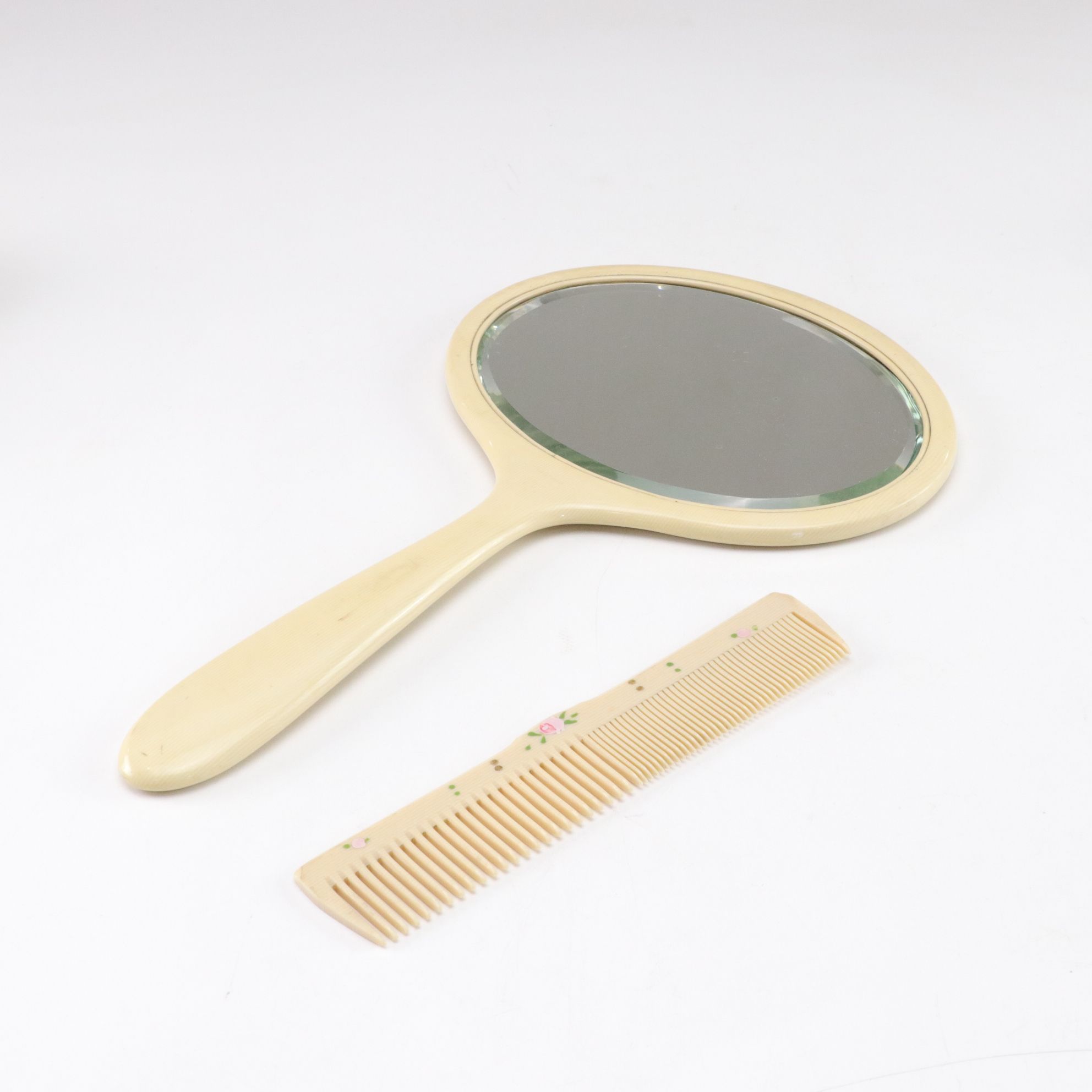 Art Deco Style French Ivory Dresser Set, Early 20th Century