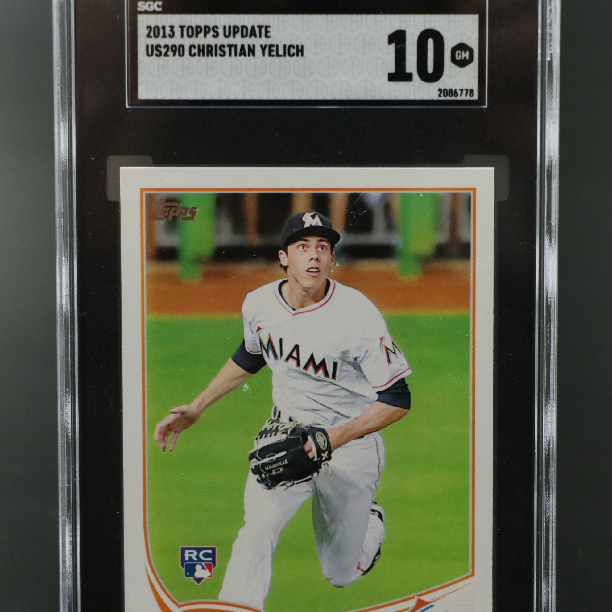 2013 Topps Update Christian Yelich Rookie Baseball Card Graded SGC 10