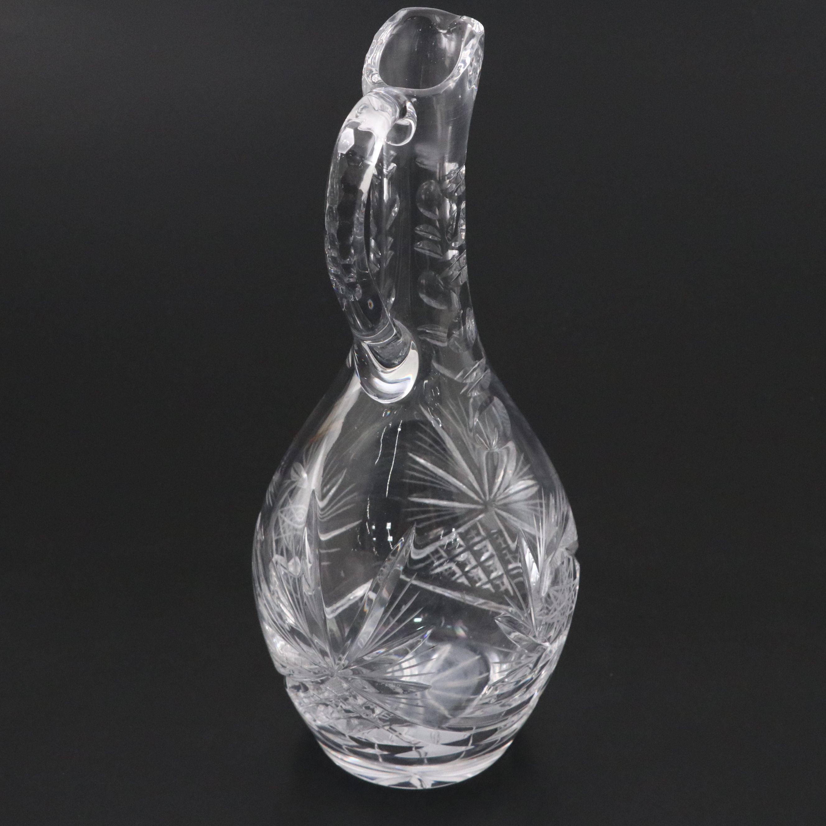 East German Pinwheel Crystal Decanter and Glasses