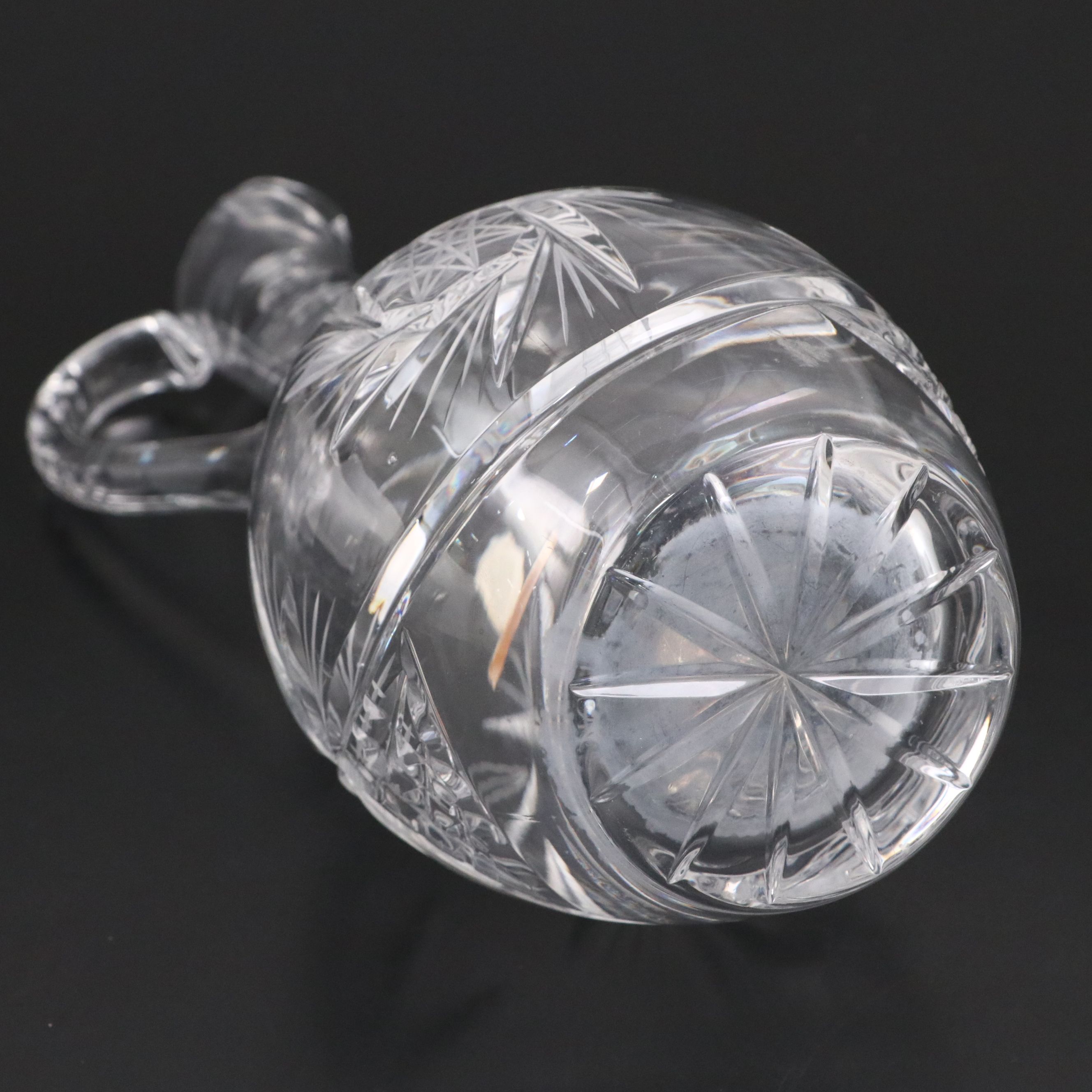 East German Pinwheel Crystal Decanter and Glasses