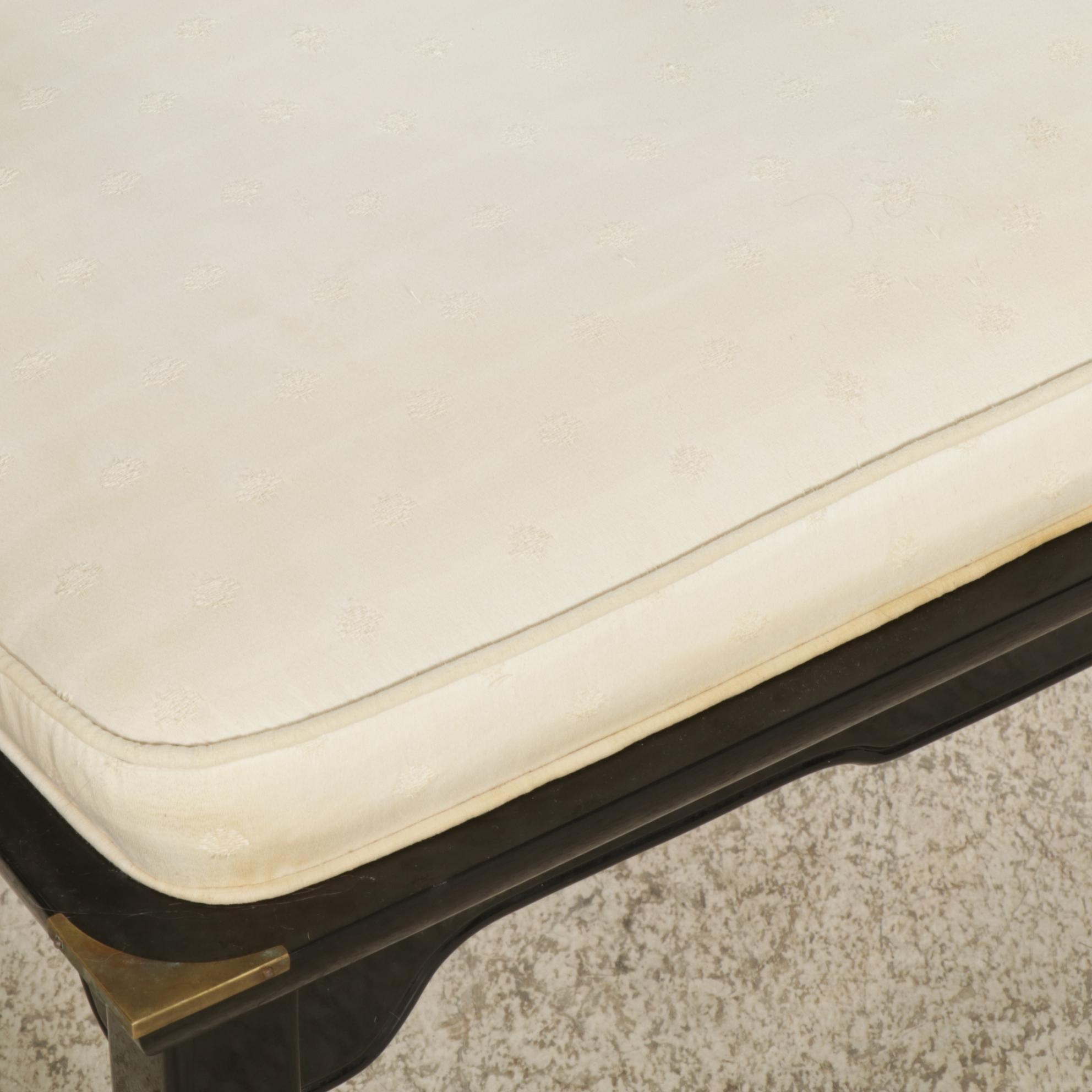 Century Chair Co. Black Lacquered Chinese Style Armchair, Late 20th Century