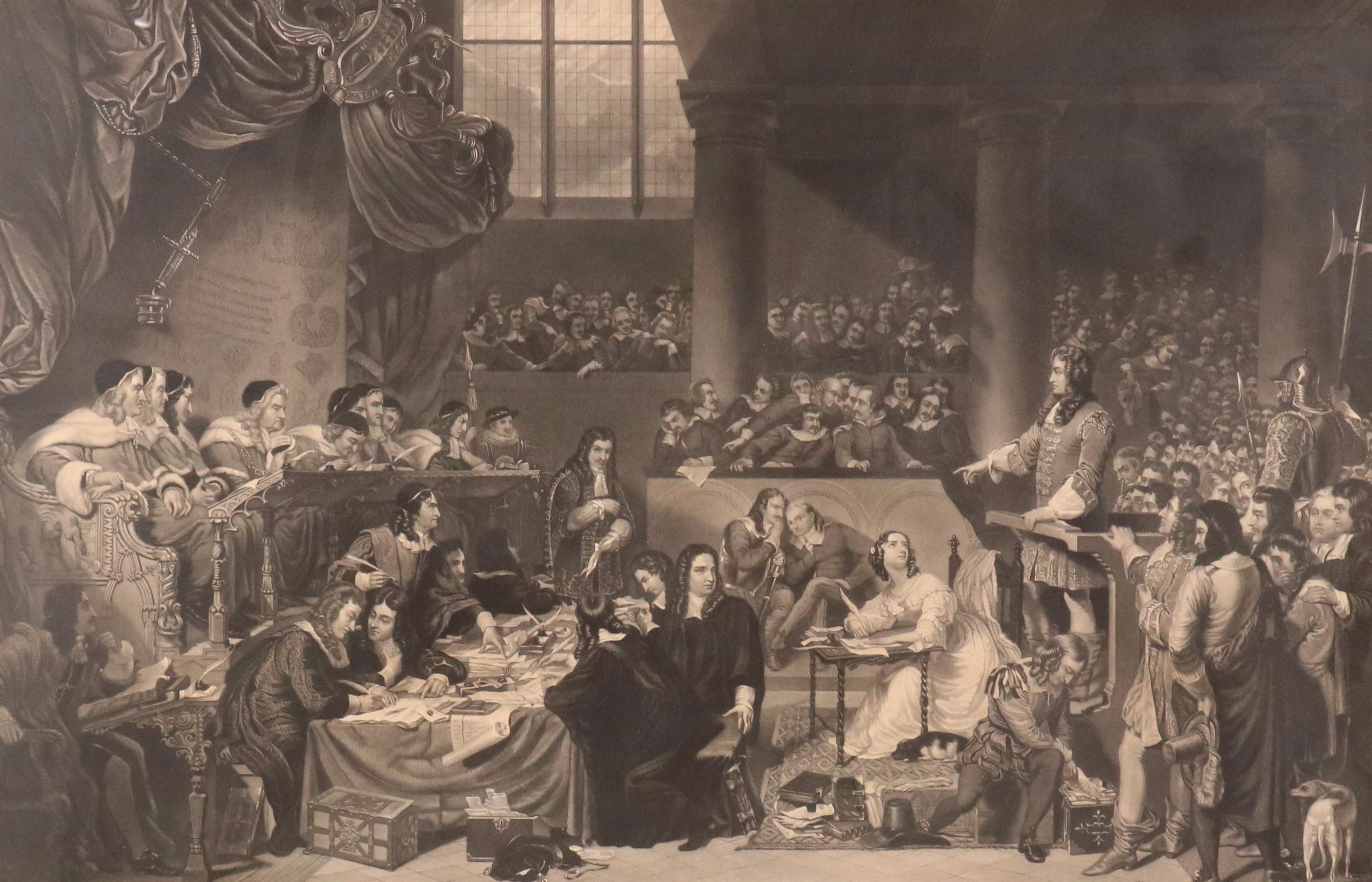 Intaglio After George Hayter "The Trial of Lord William Russell," 19th Century