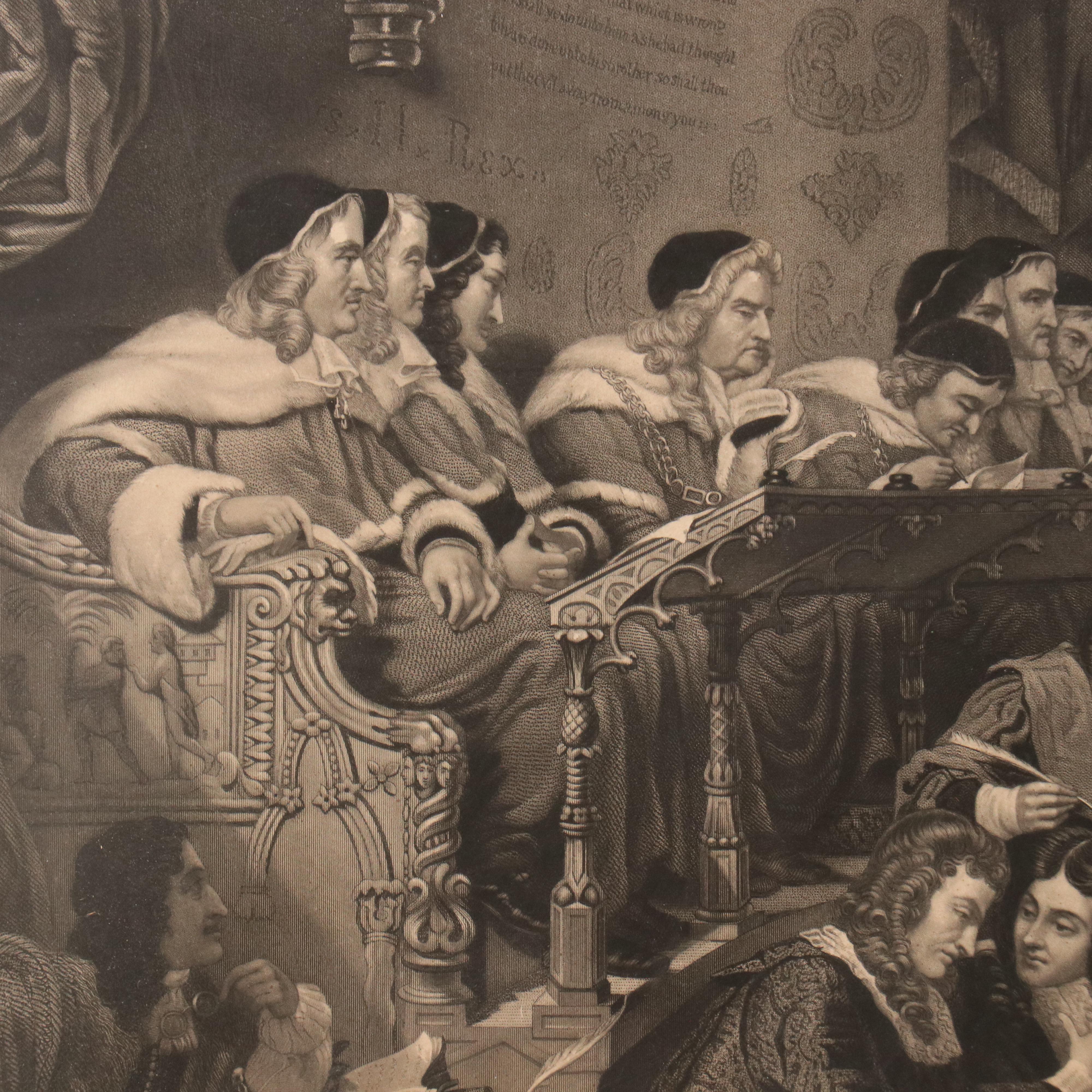 Intaglio After George Hayter "The Trial of Lord William Russell," 19th Century