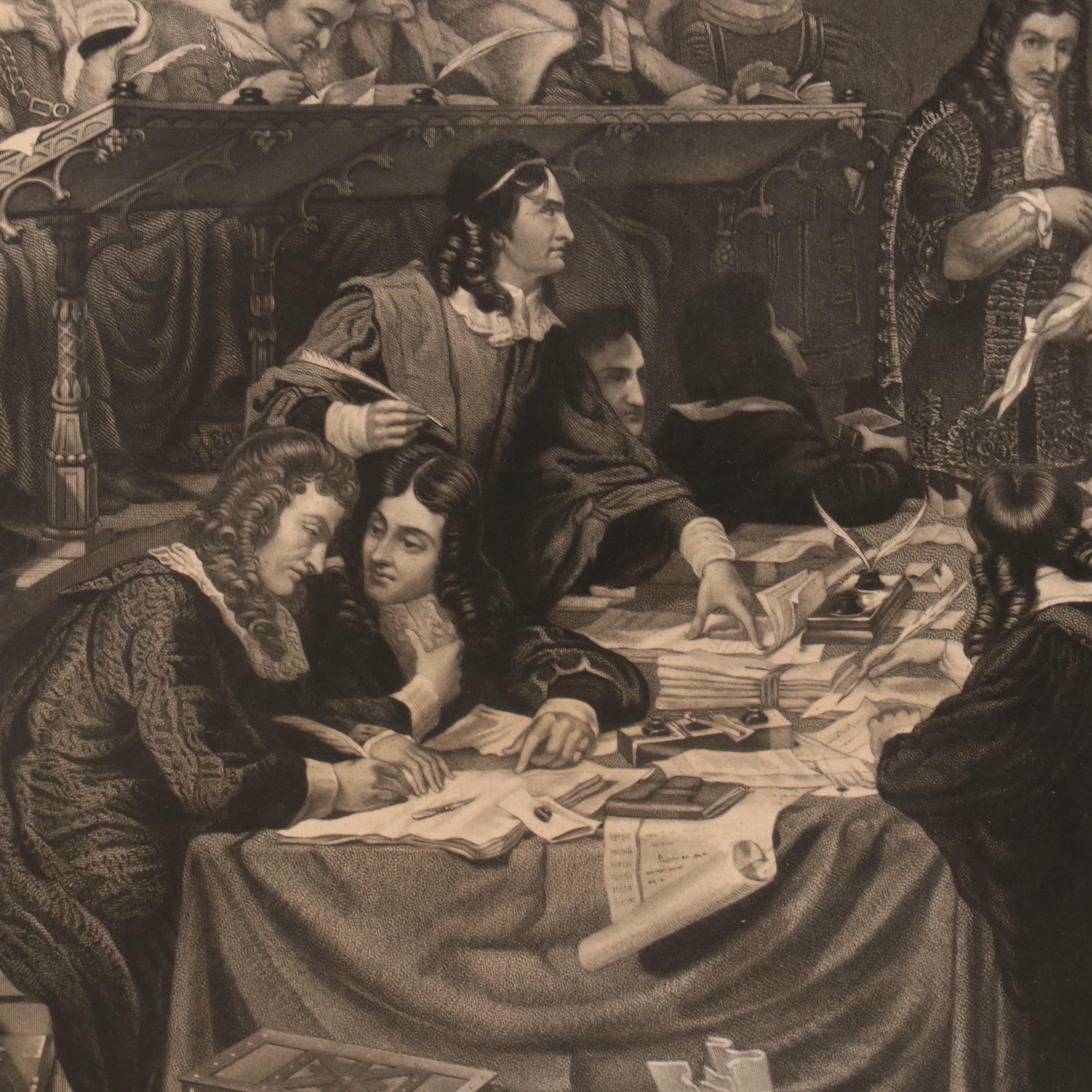 Intaglio After George Hayter "The Trial of Lord William Russell," 19th Century