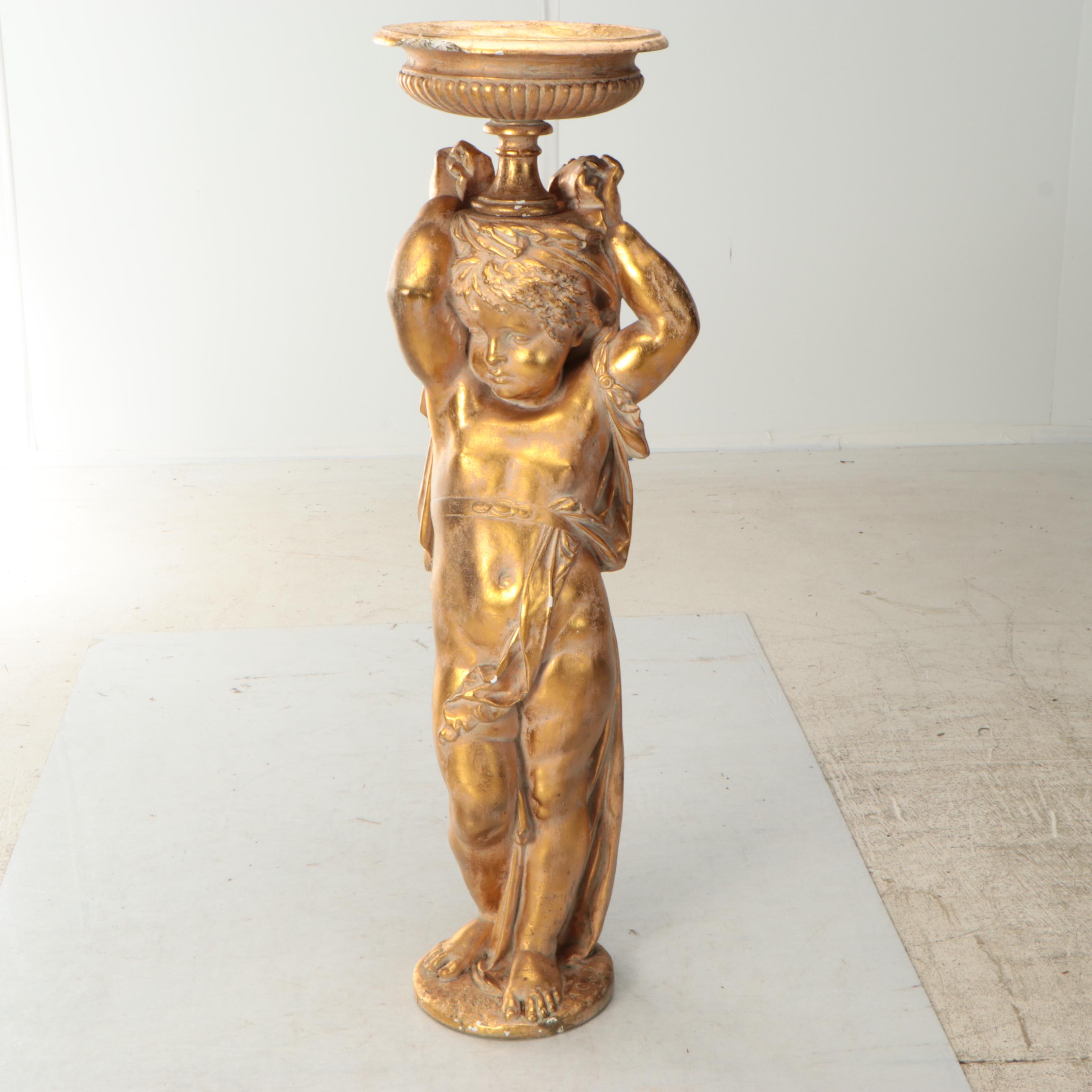 A.C. Art Gilt Figural Plant Stand