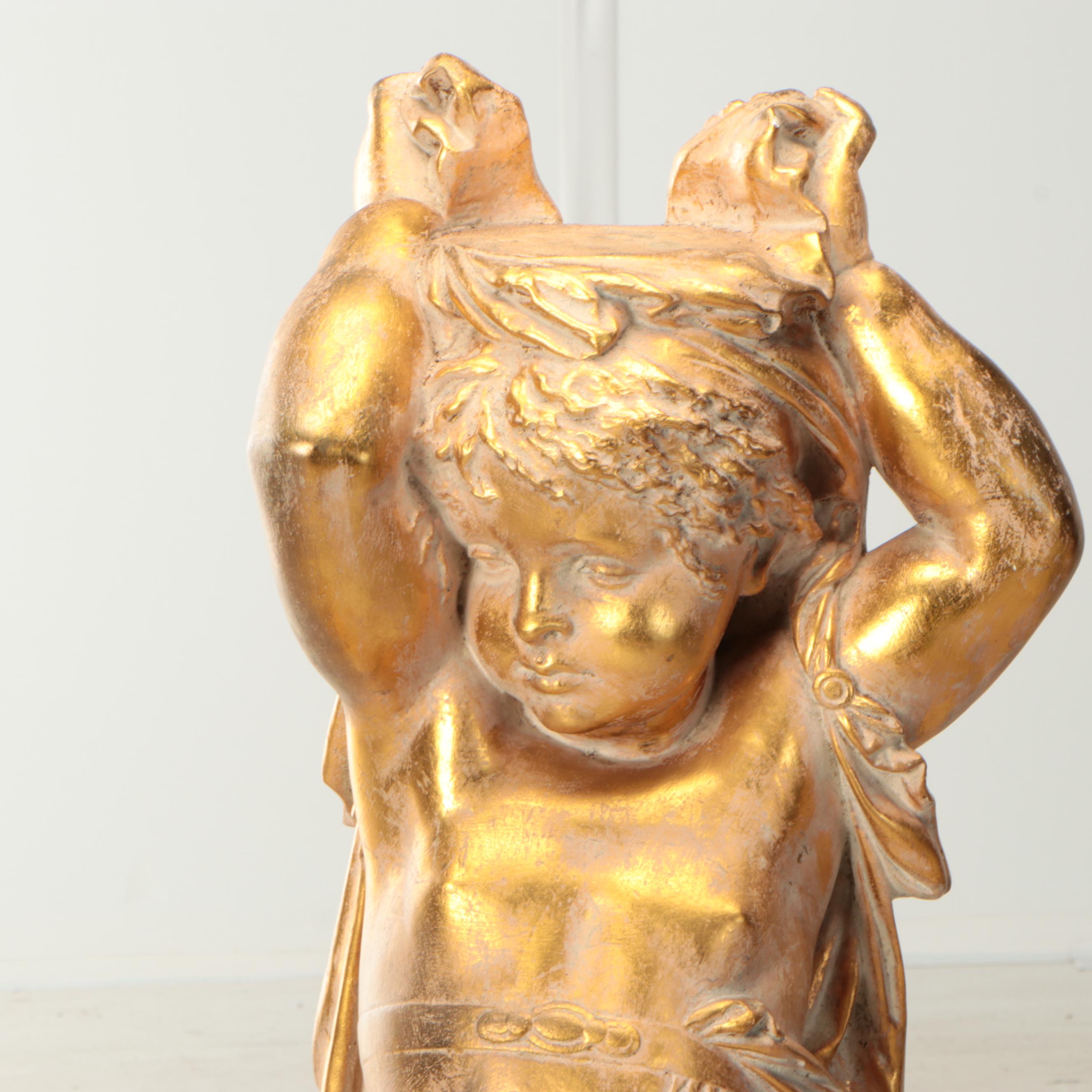 A.C. Art Gilt Figural Plant Stand