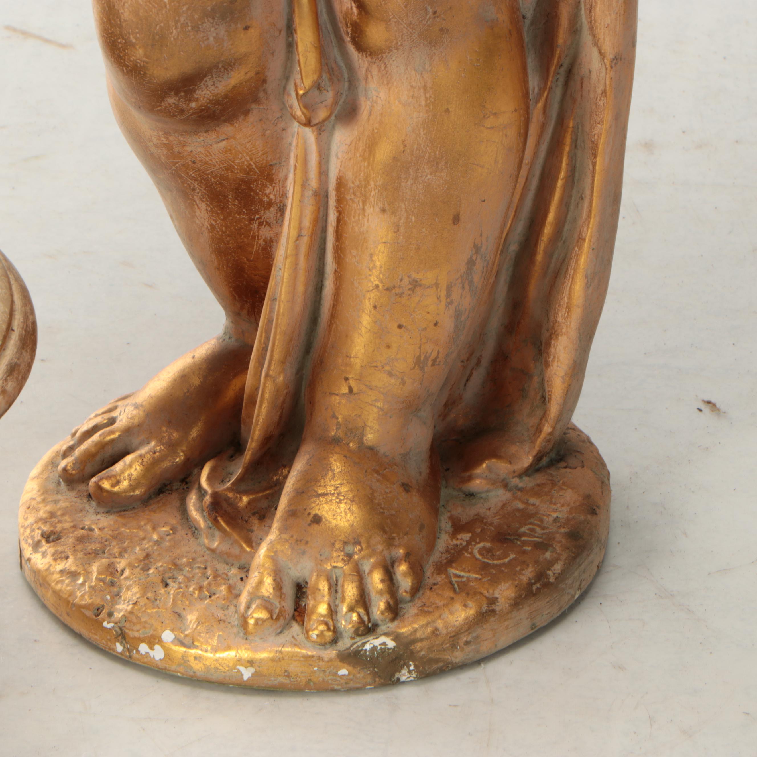 A.C. Art Gilt Figural Plant Stand