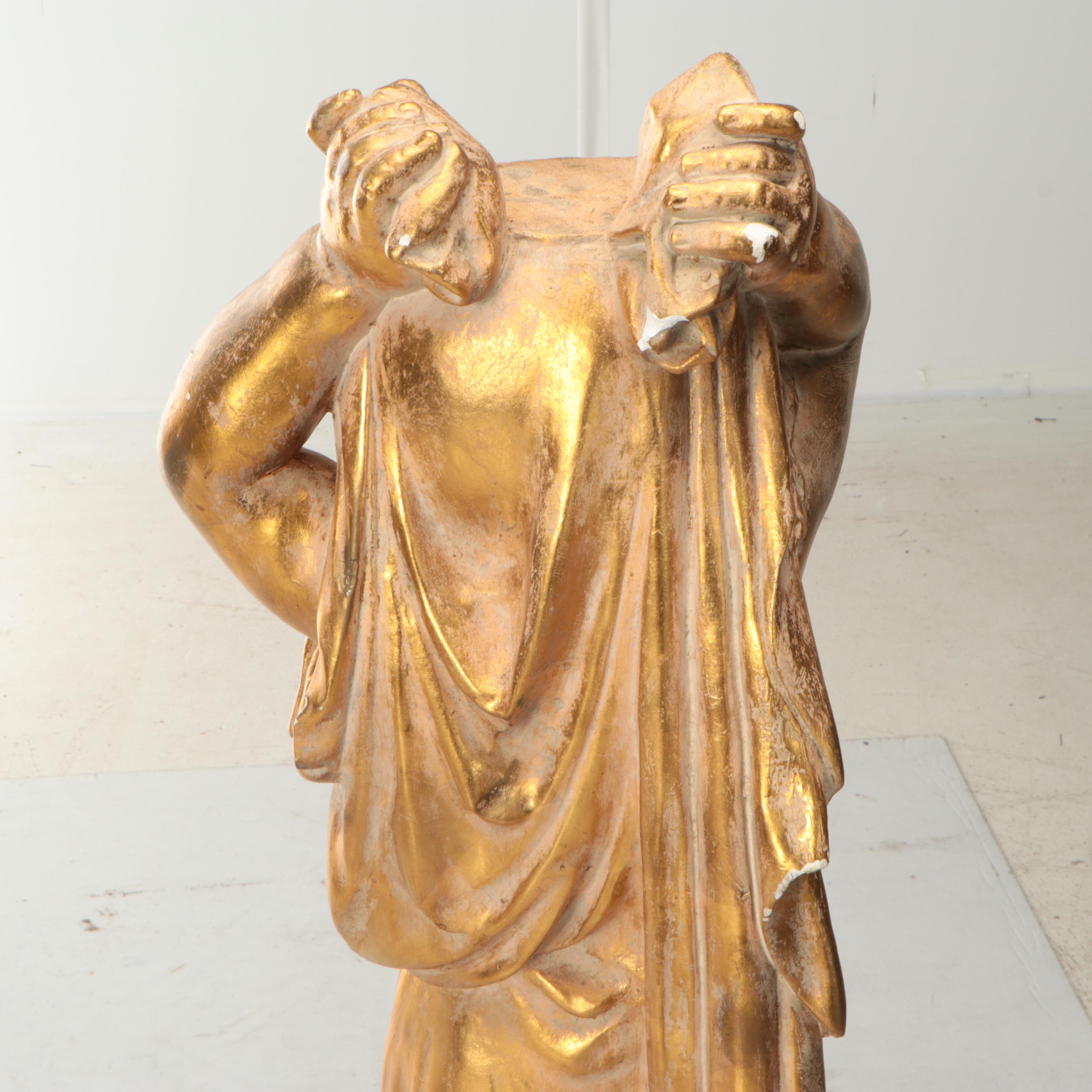 A.C. Art Gilt Figural Plant Stand