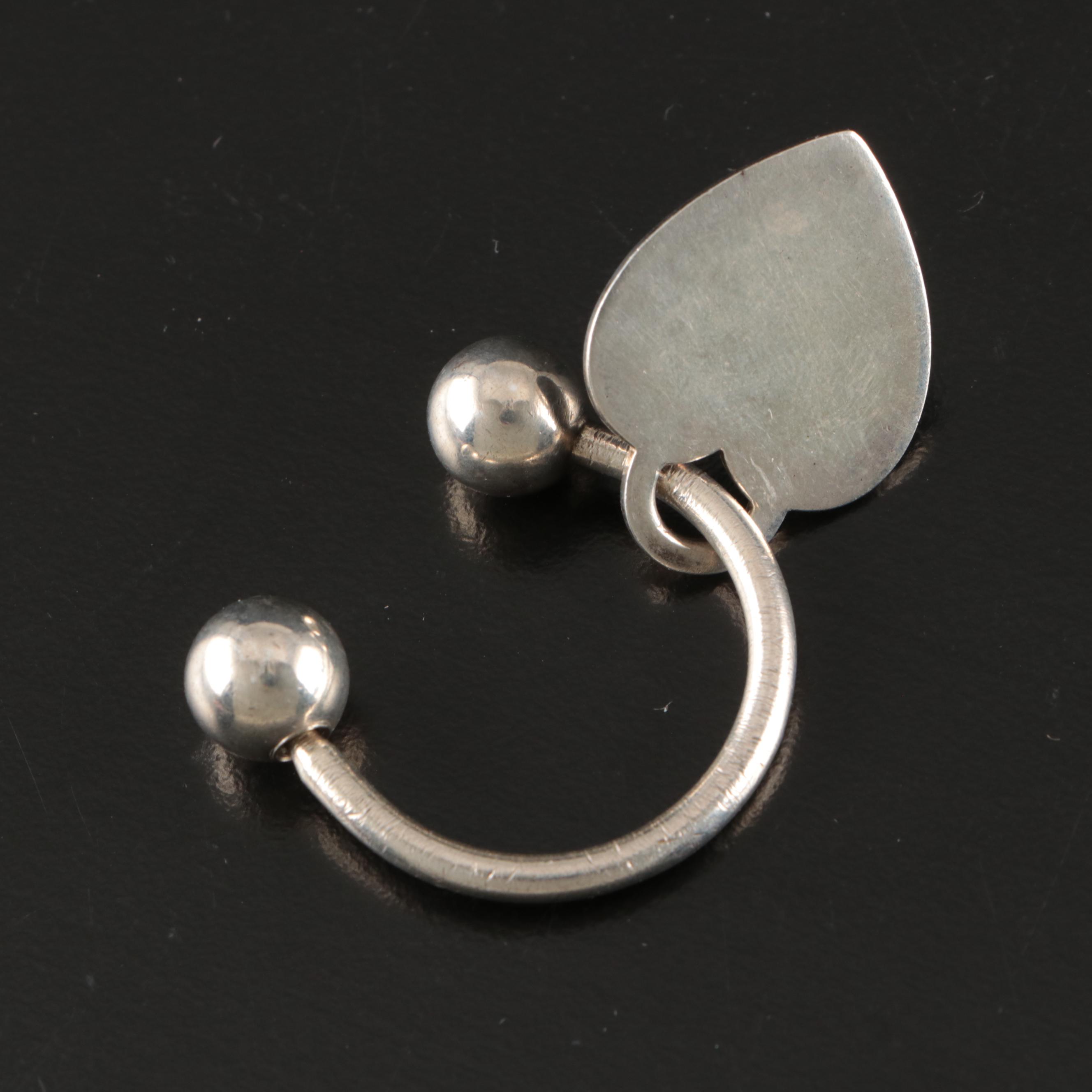 Tiffany & Co. Sterling Silver Key Ring with Heart Tag