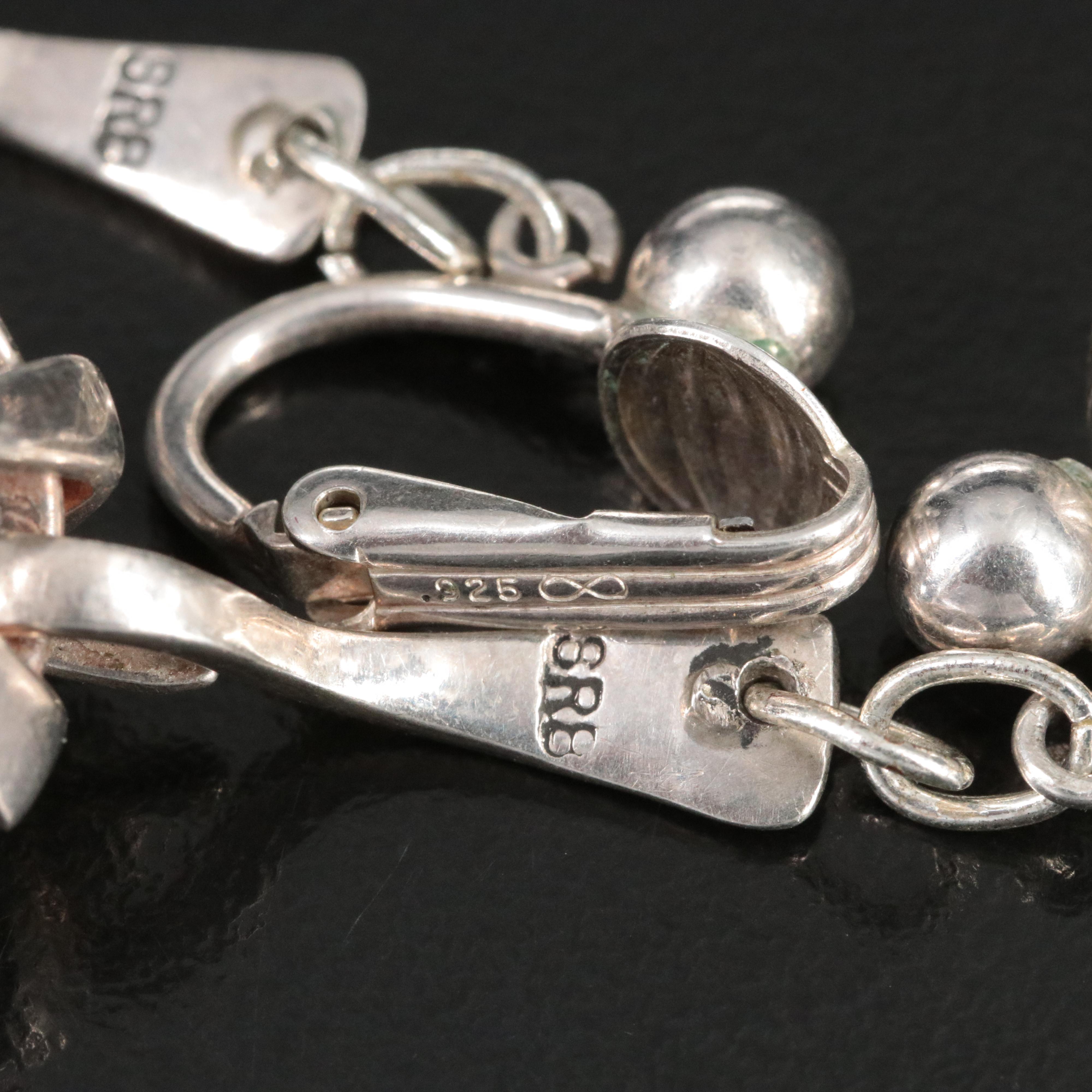 Sterling Black Onyx Necklace and Drop Earring Set