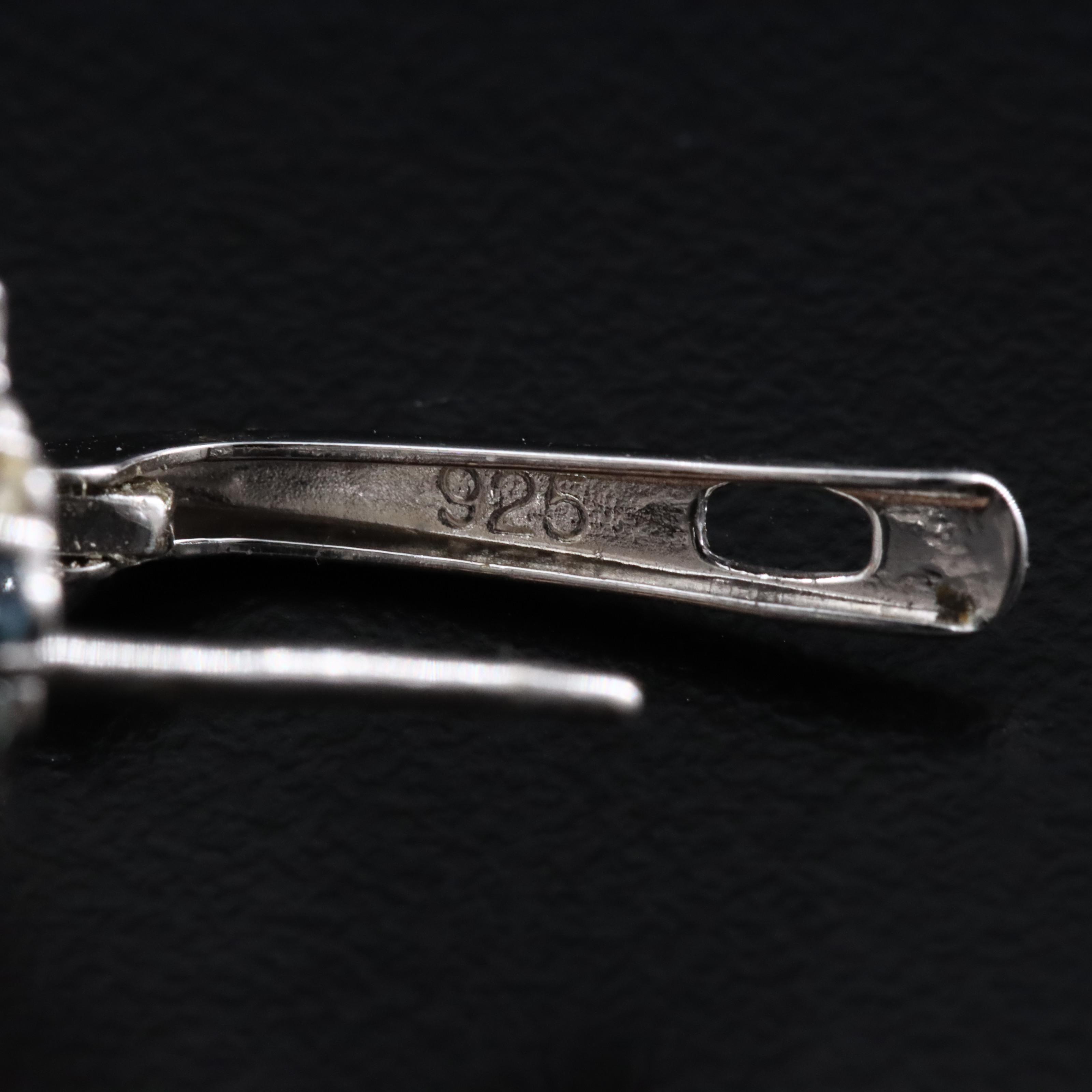 Sterling Opal and Sapphire Drop Earrings