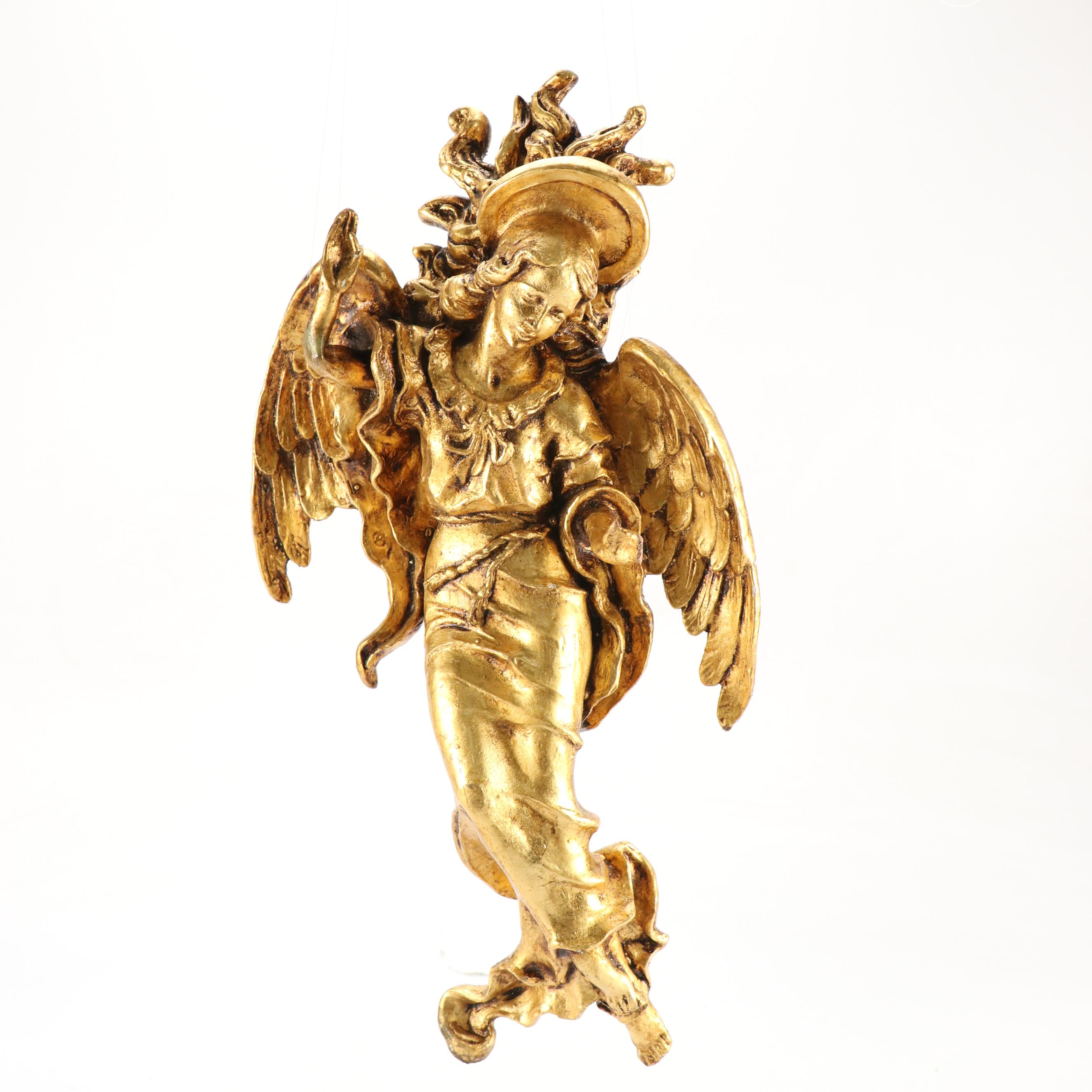 Gilt Angel Wall Hanging and Cherubic Figure Collection