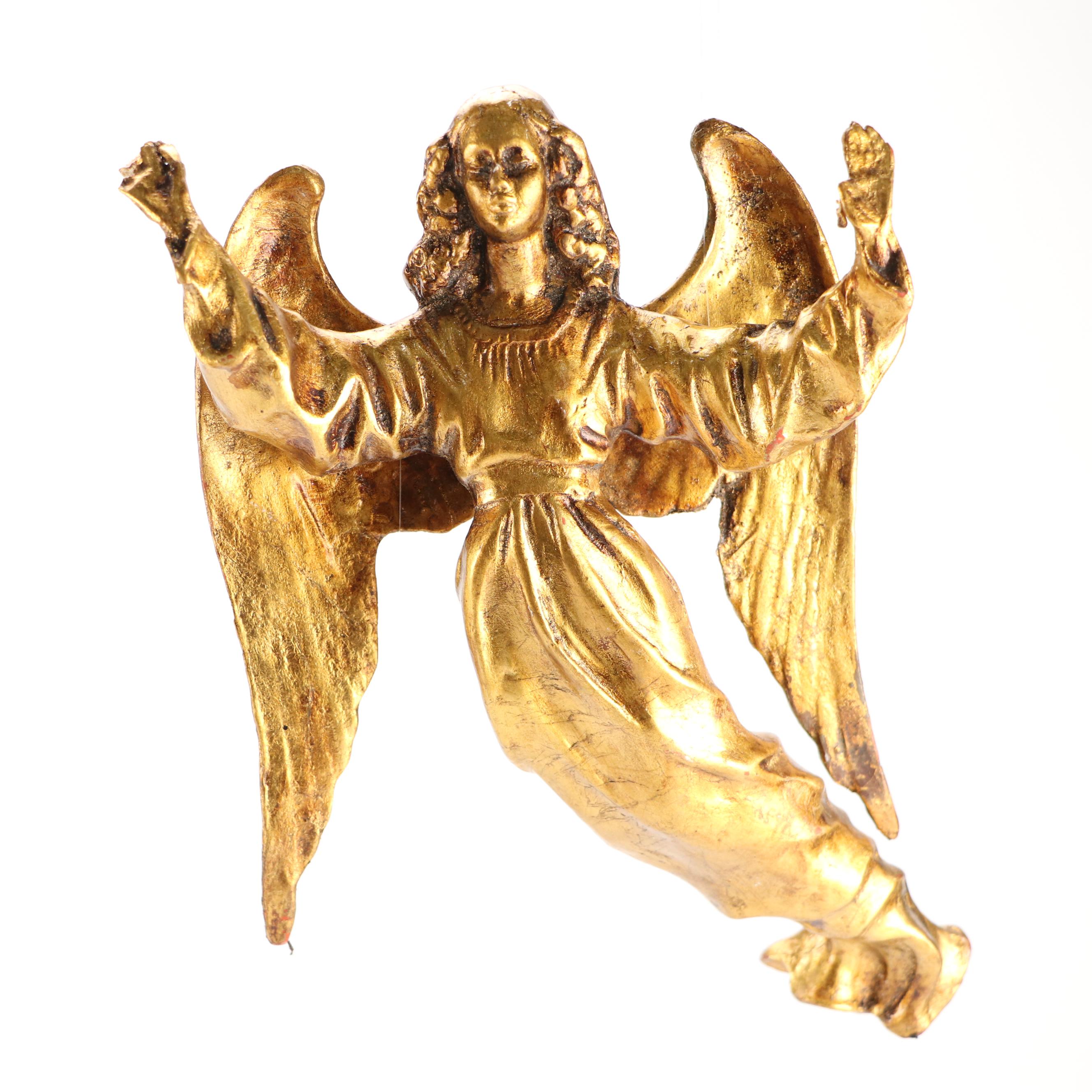 Gilt Angel Wall Hanging and Cherubic Figure Collection