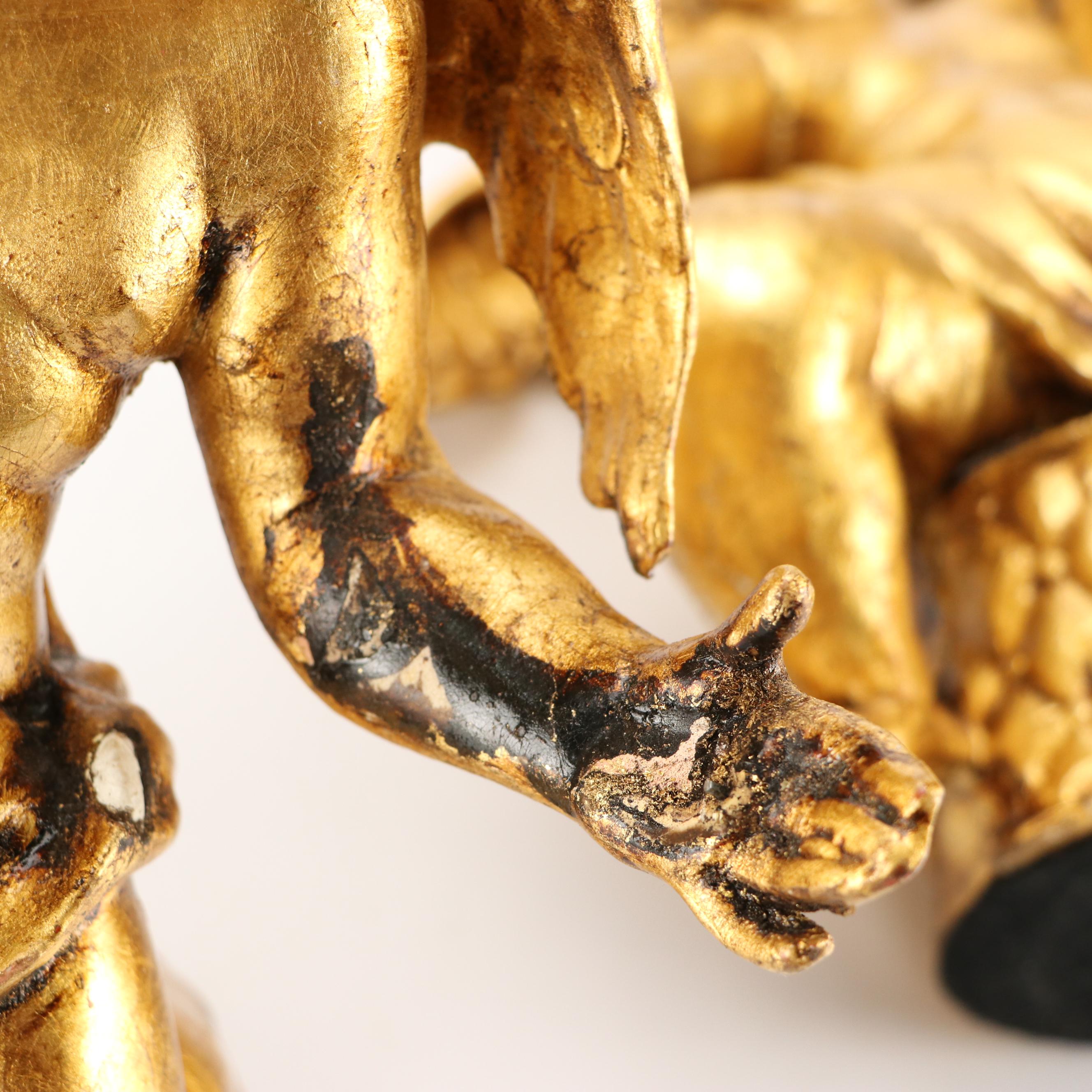 Gilt Angel Wall Hanging and Cherubic Figure Collection