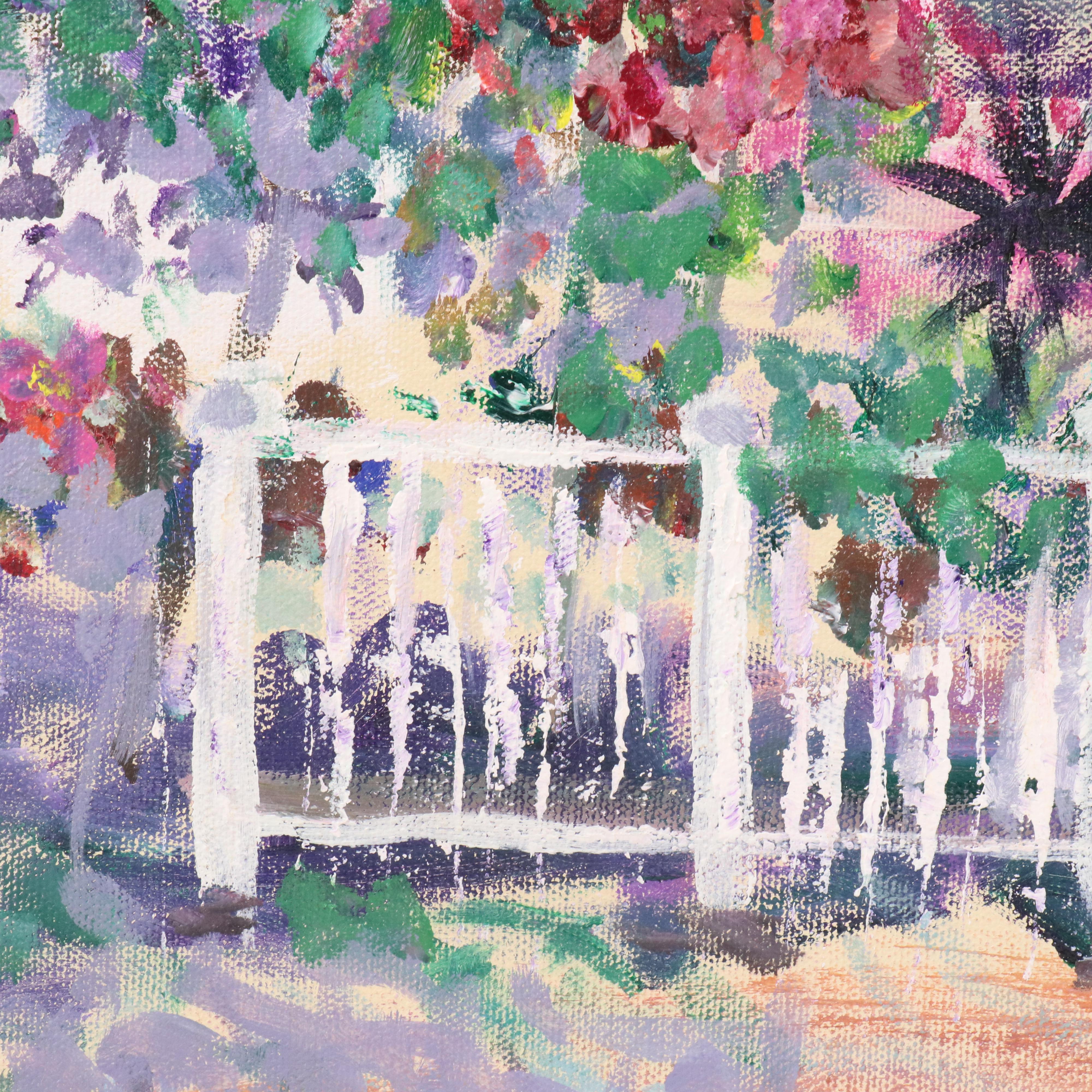 Tropical Beach House Acrylic Painting, 21st Century