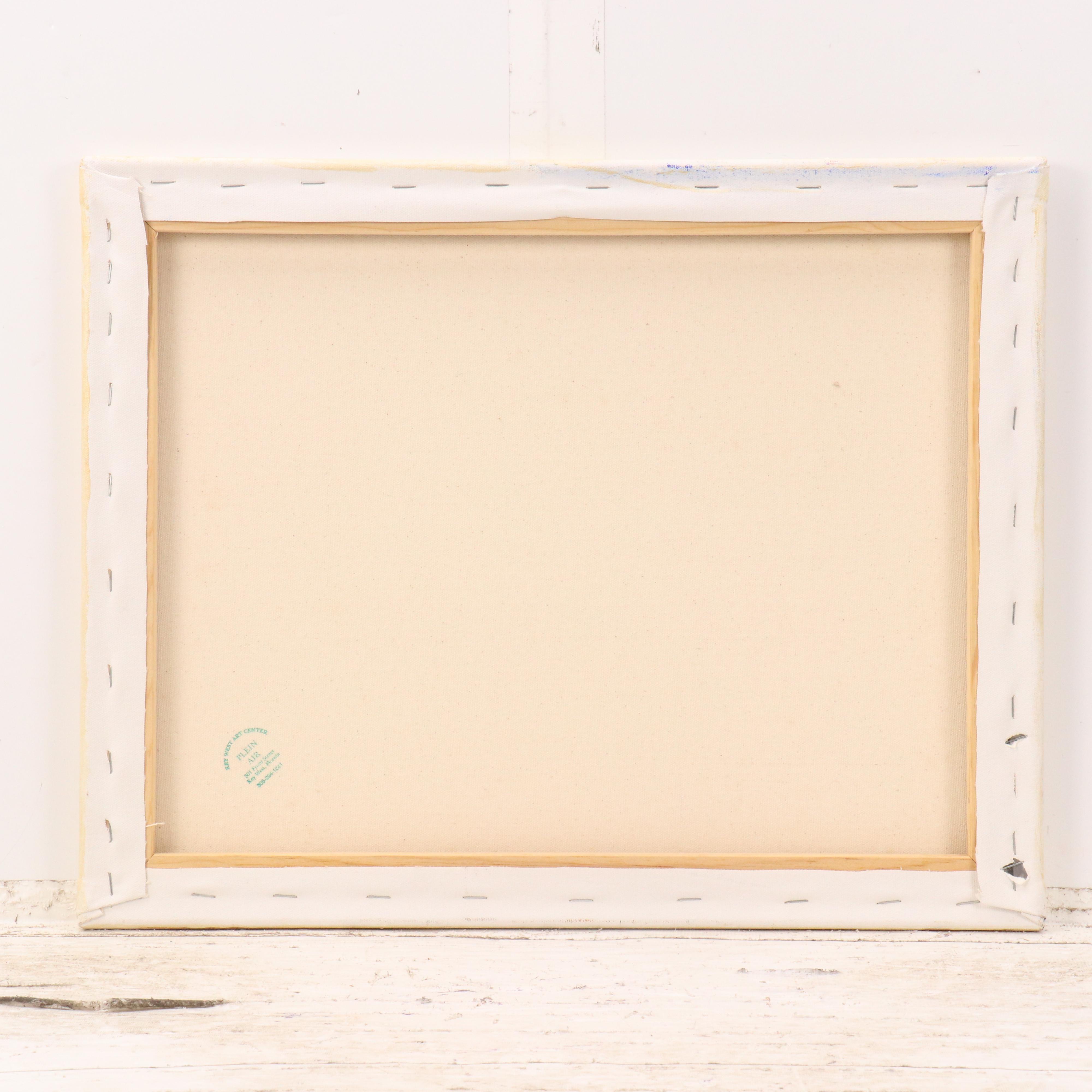 Tropical Beach House Acrylic Painting, 21st Century