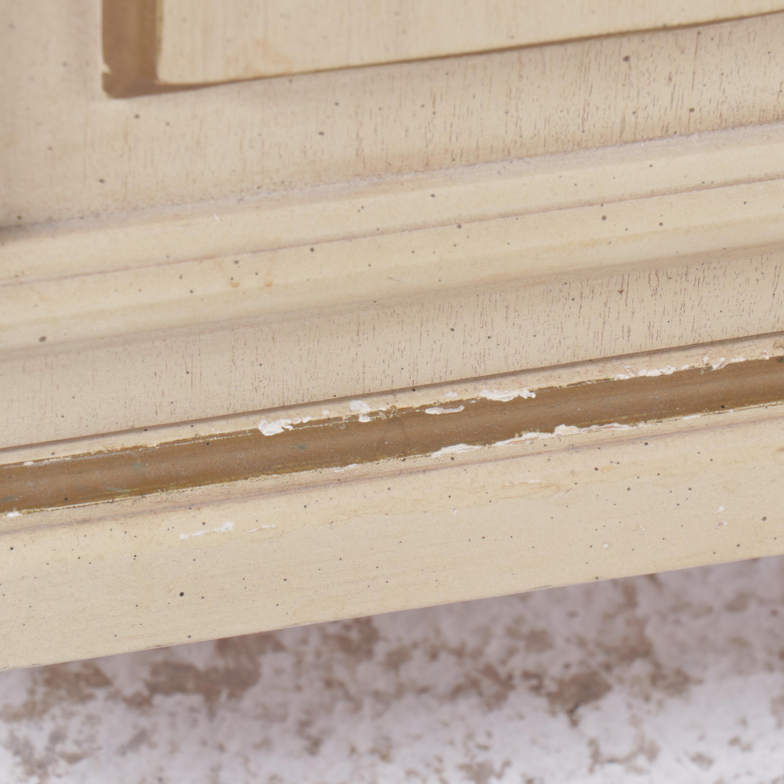 Mid Century Painted Wood Barrel Shaped Side Table and Cabinet