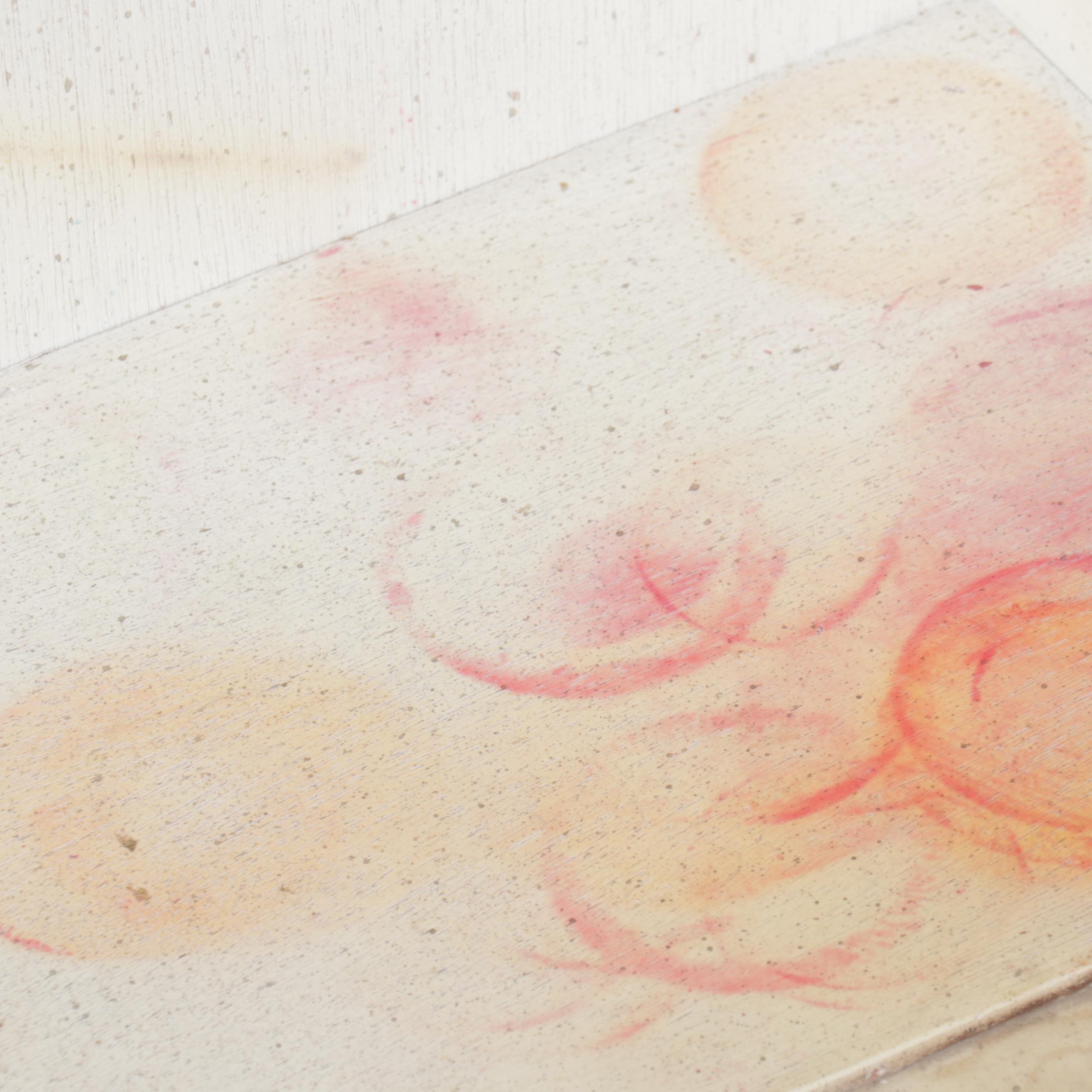 Mid Century Painted Wood Barrel Shaped Side Table and Cabinet