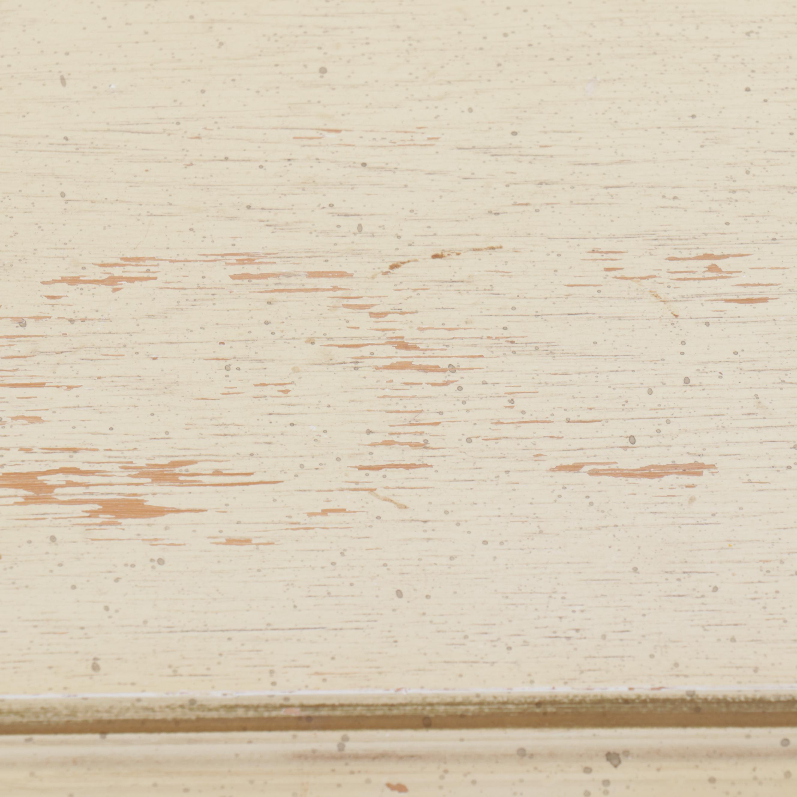 Mid Century Painted Wood Barrel Shaped Side Table and Cabinet