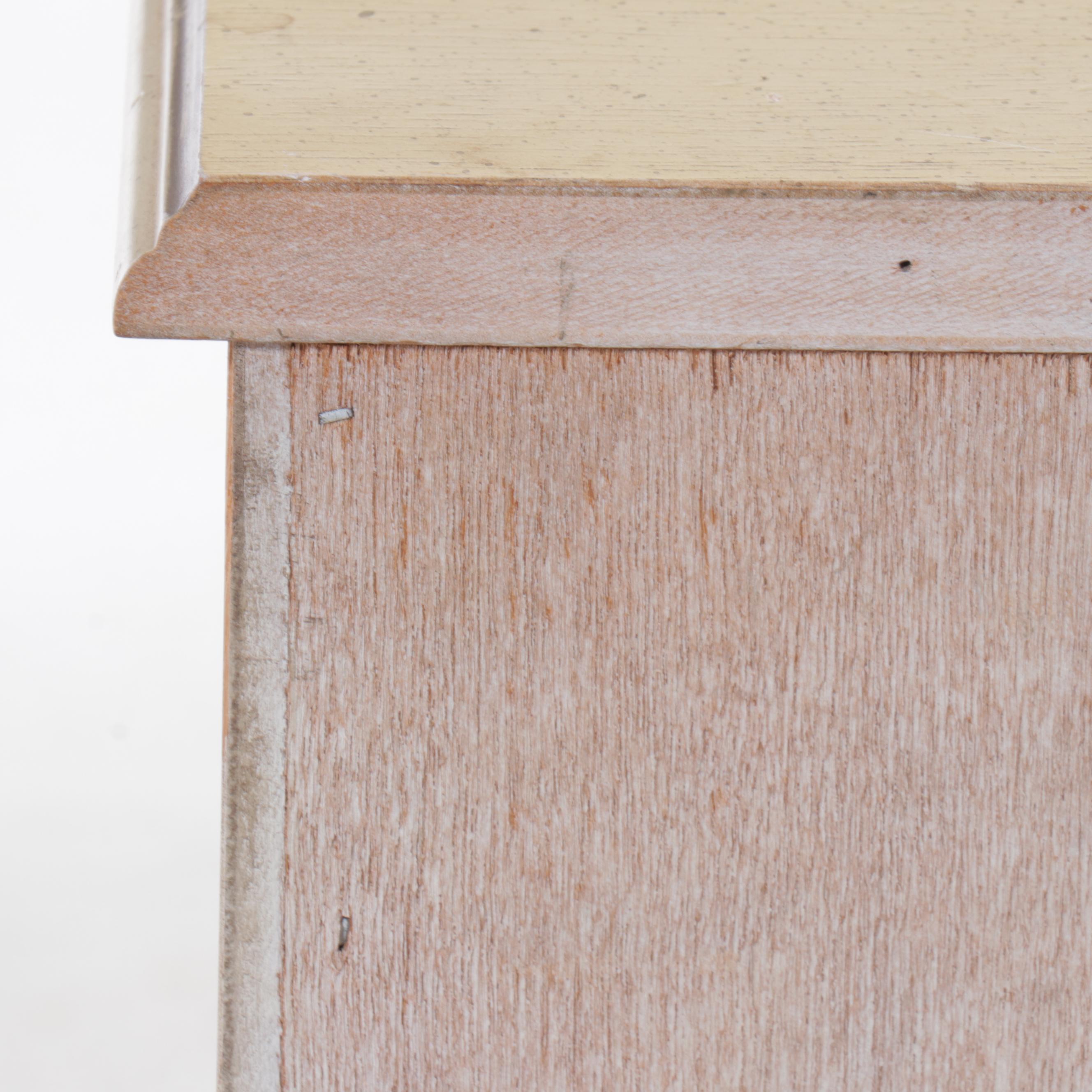 Mid Century Painted Wood Barrel Shaped Side Table and Cabinet