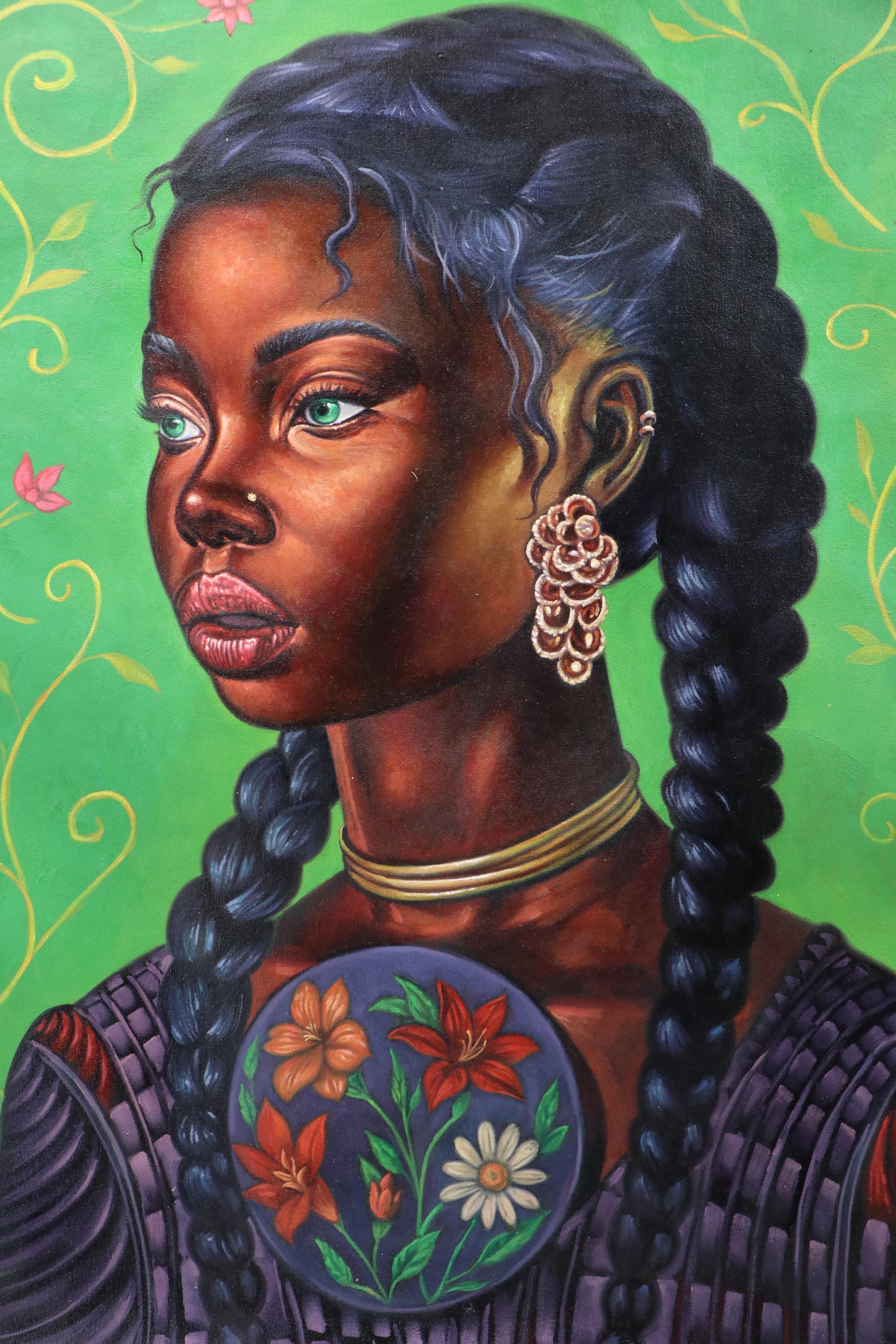 Osmel Almora Miró Oil Painting "Contemporary Afrocentric Figurative," 2025