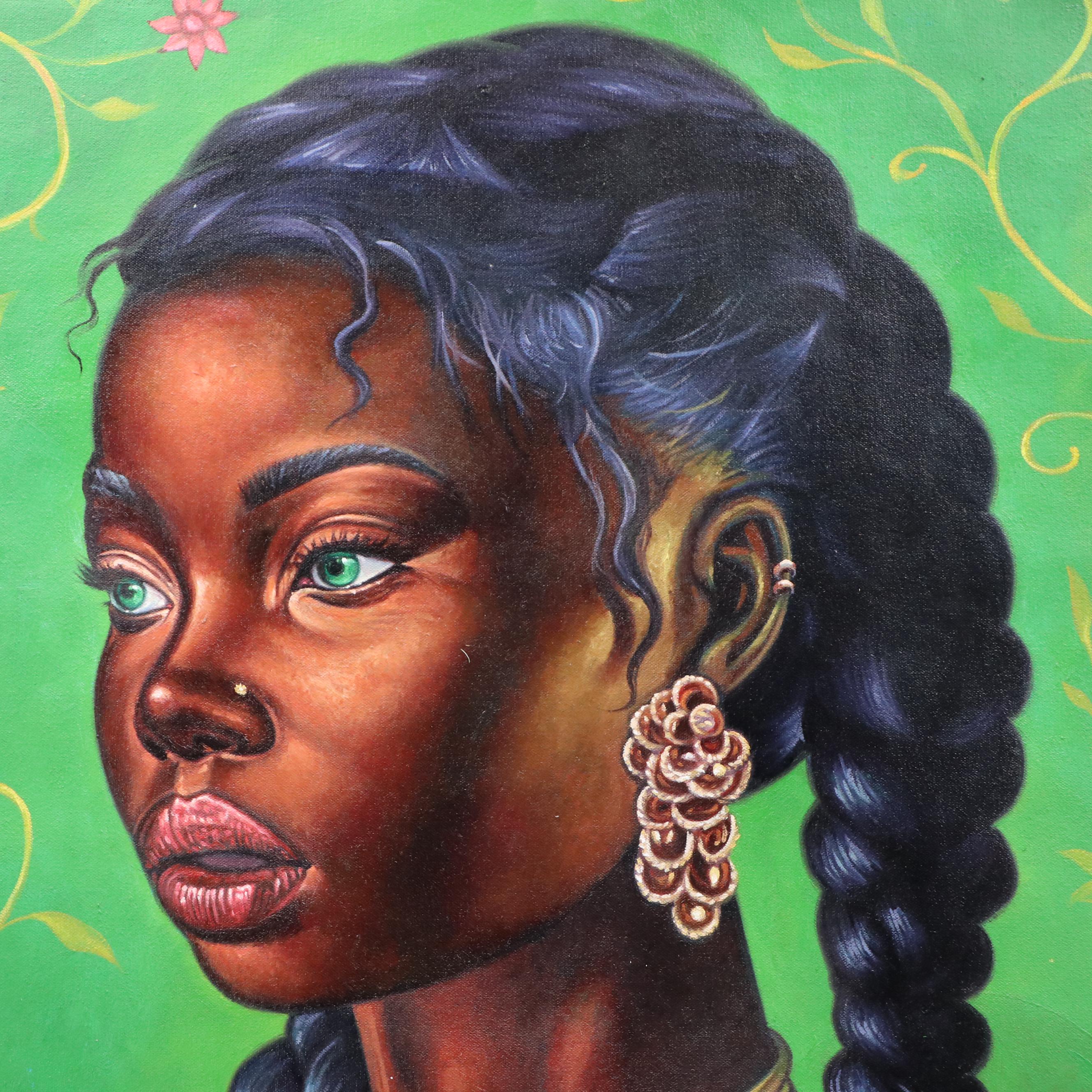 Osmel Almora Miró Oil Painting "Contemporary Afrocentric Figurative," 2025