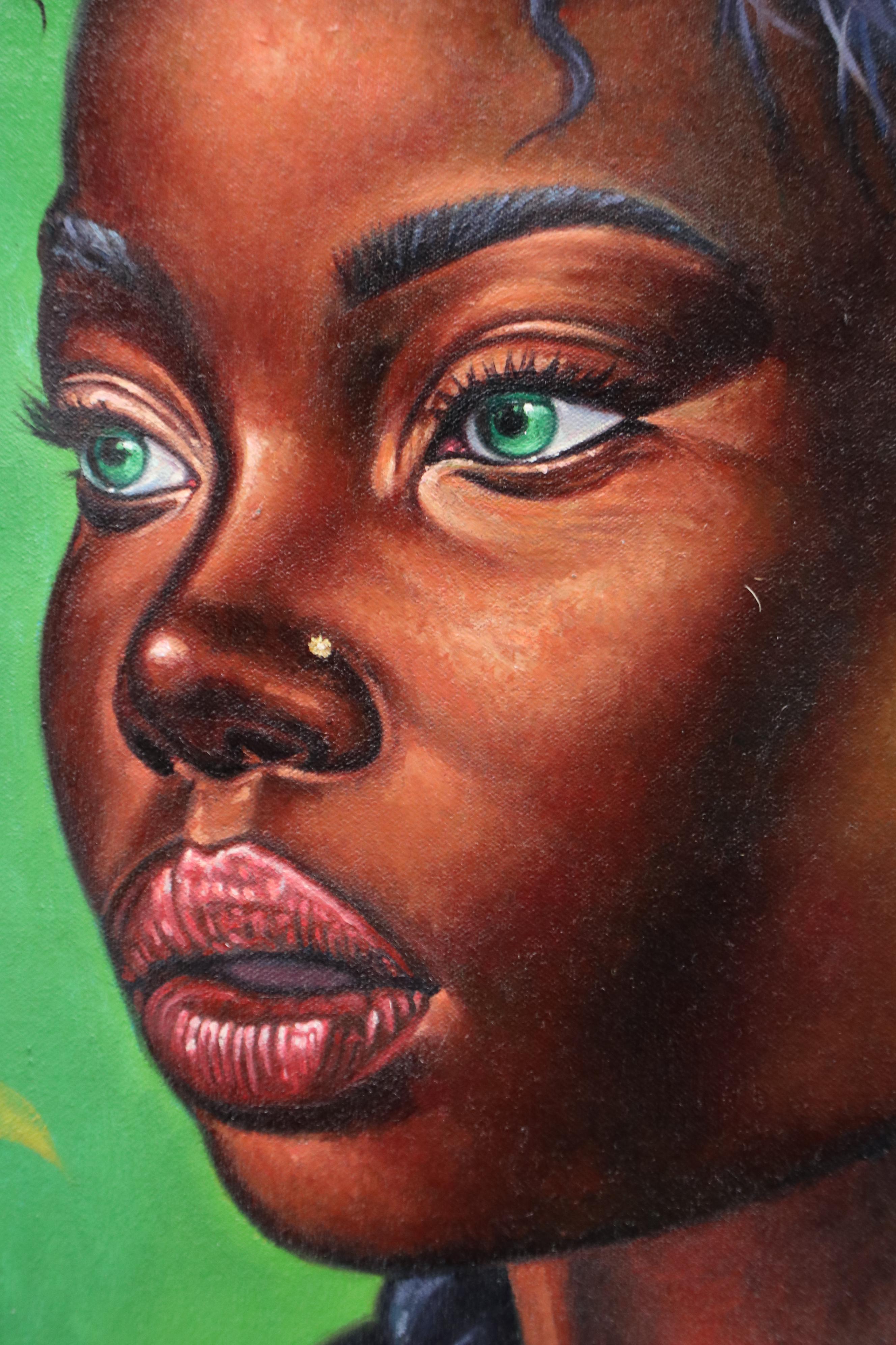 Osmel Almora Miró Oil Painting "Contemporary Afrocentric Figurative," 2025