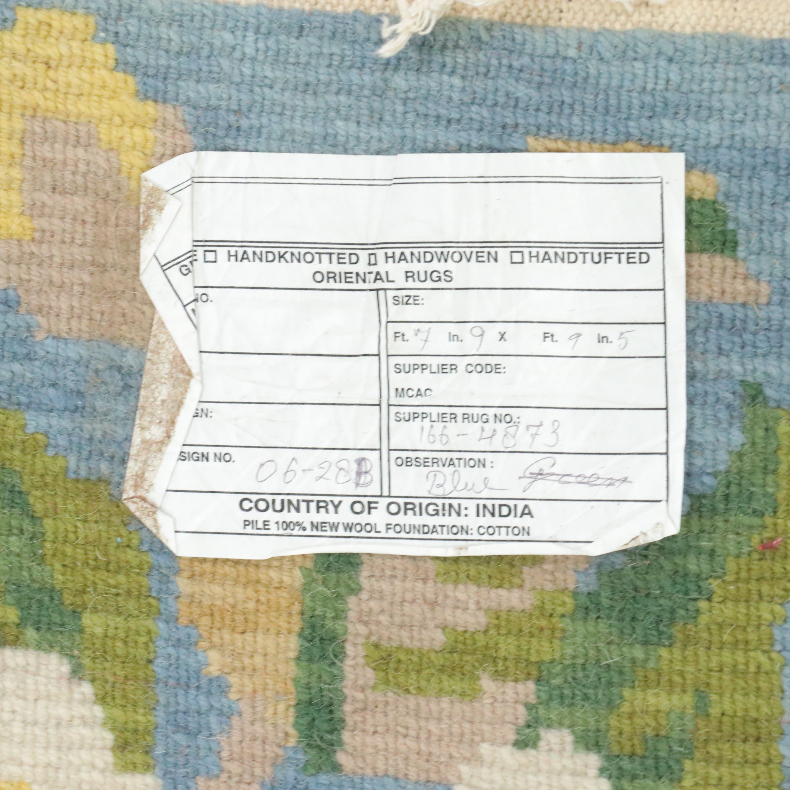 7'9 x 10' Hand-Knotted Indian Floral "Seville" Area Rug