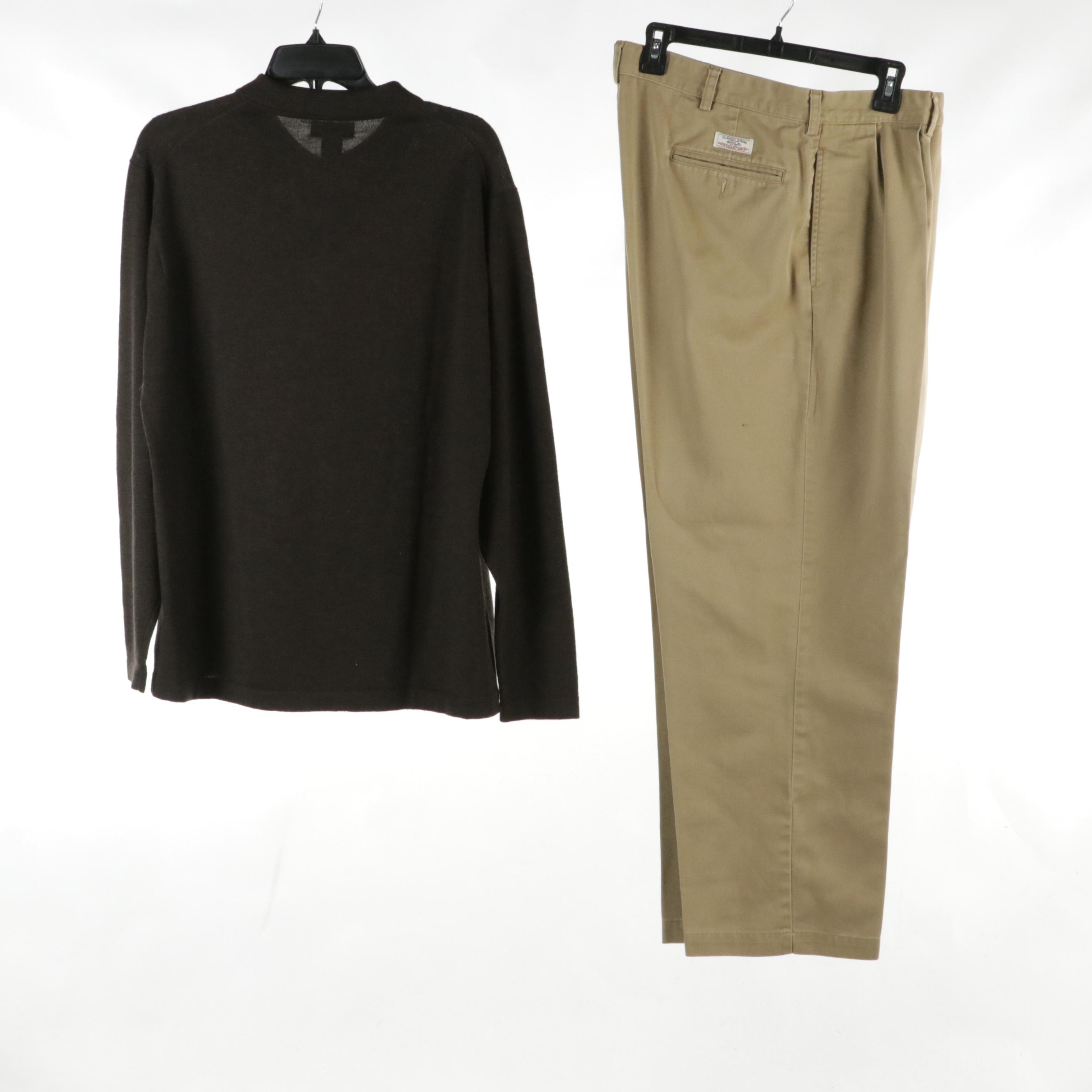 Banana Republic Merino Wool Sweater and Polo by Ralph Lauren Andrew Chino Pants