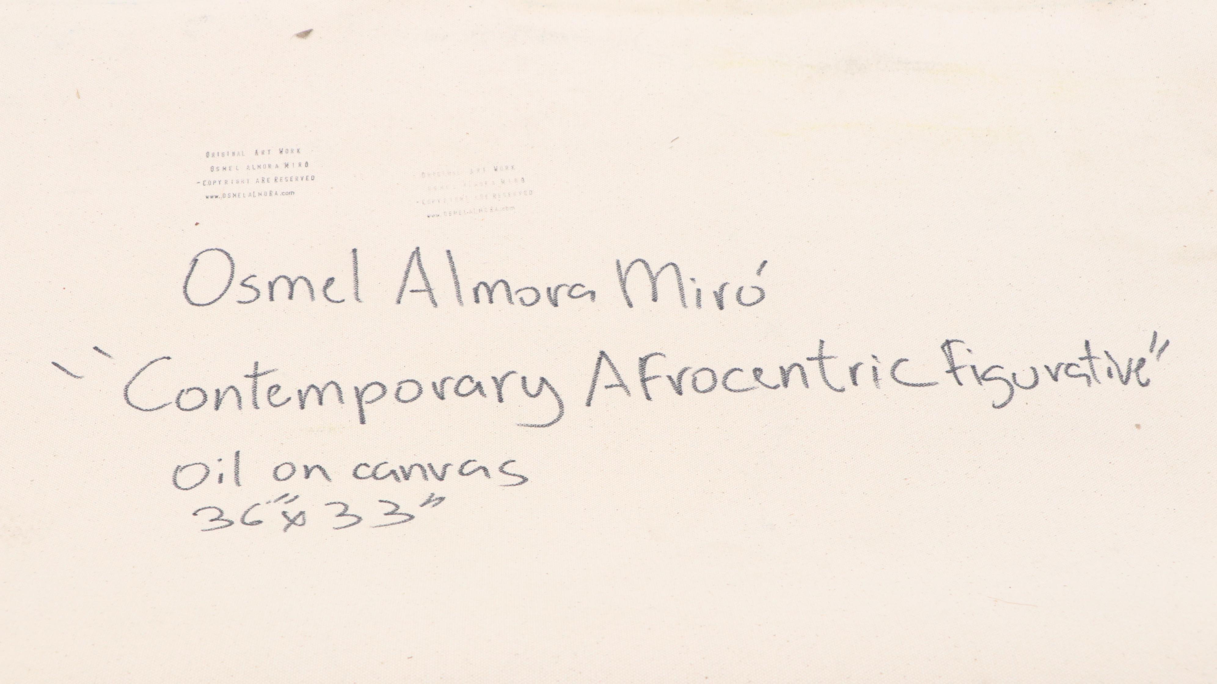 Osmel Almora Miró Oil Painting "Contemporary Afrocentric Figurative," 2025