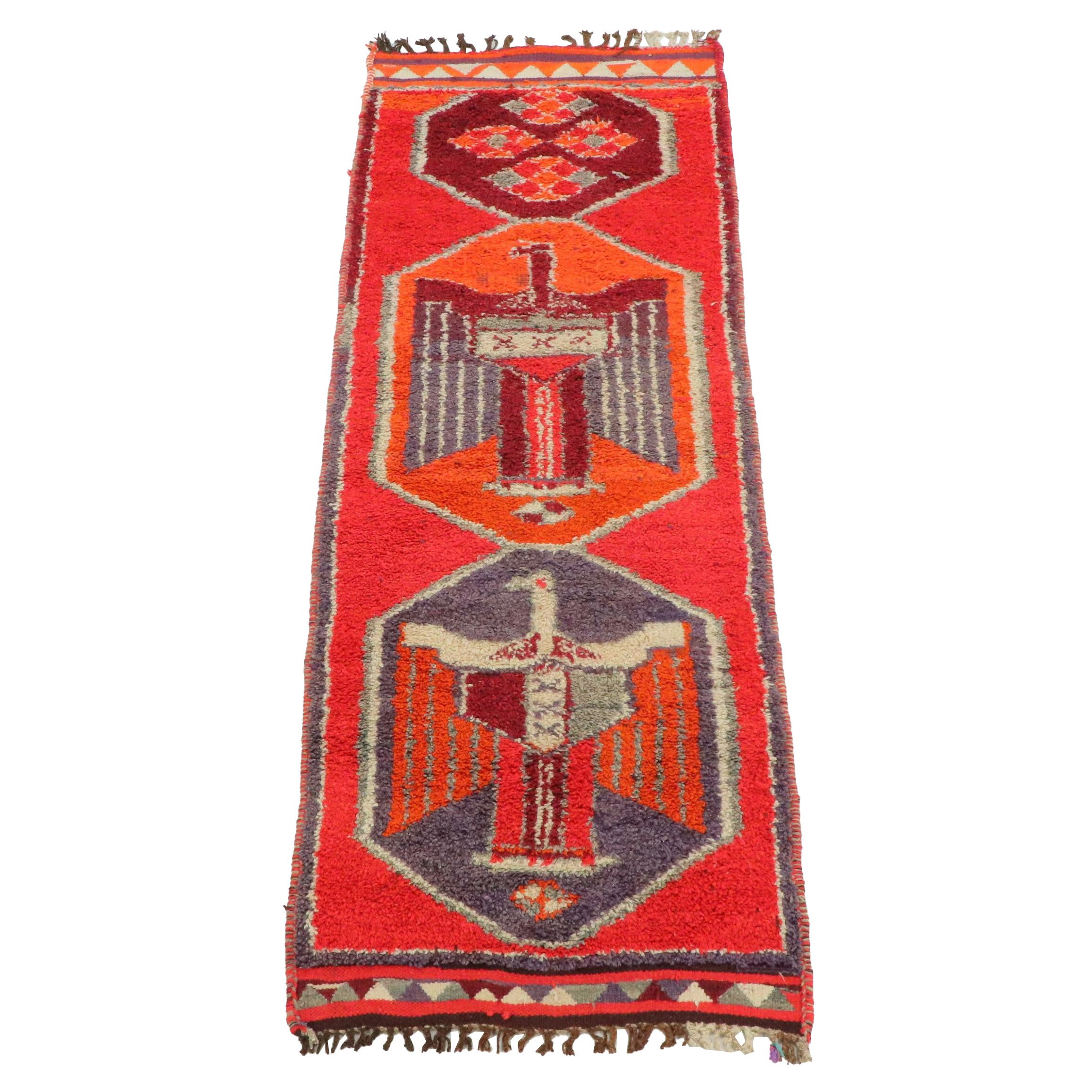 3'5 x 9'11 Hand-Knotted Moroccan Berber Carpet Runner Long Rug