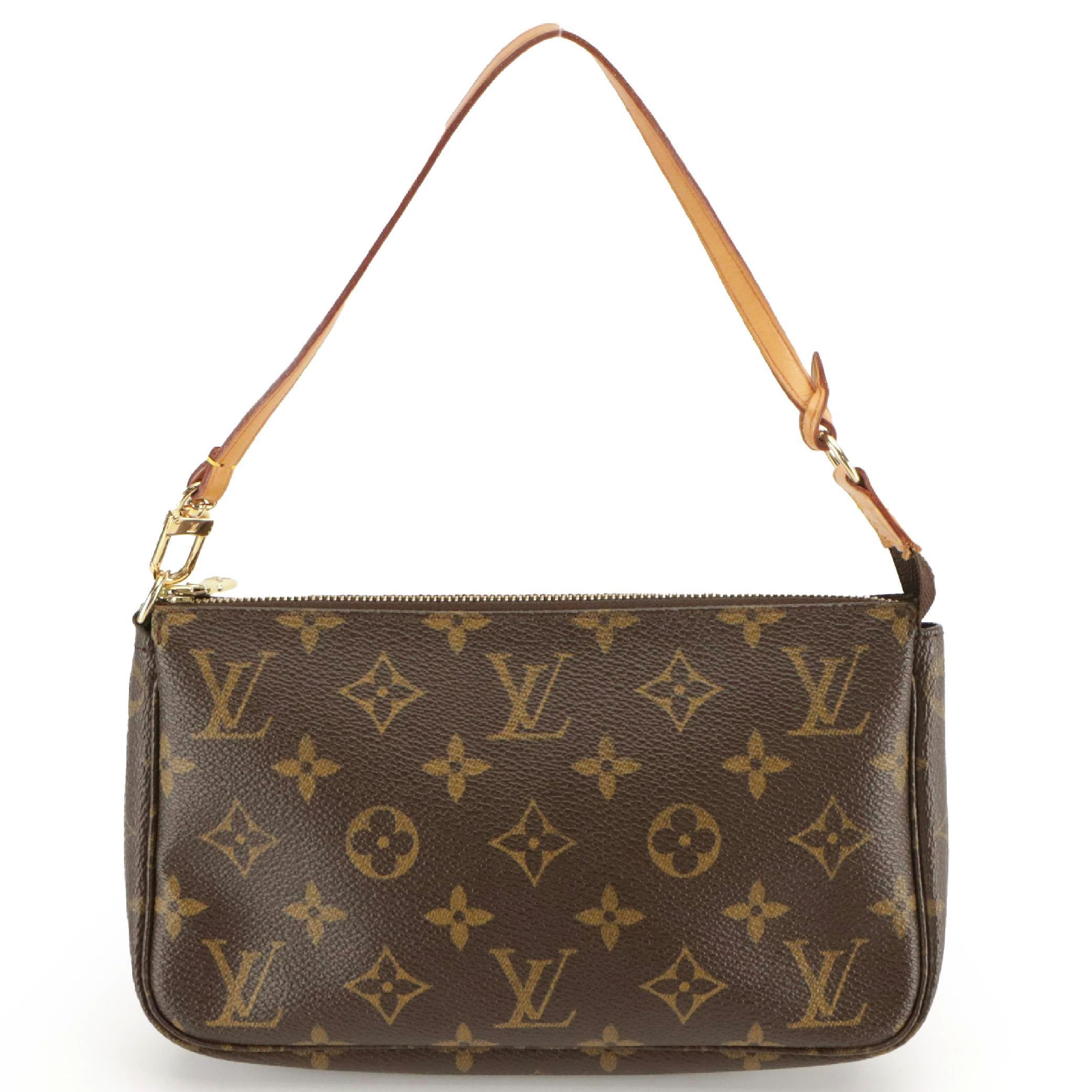 Louis Vuitton Zip Pochette Bag in Monogram Canvas and Leather Trim