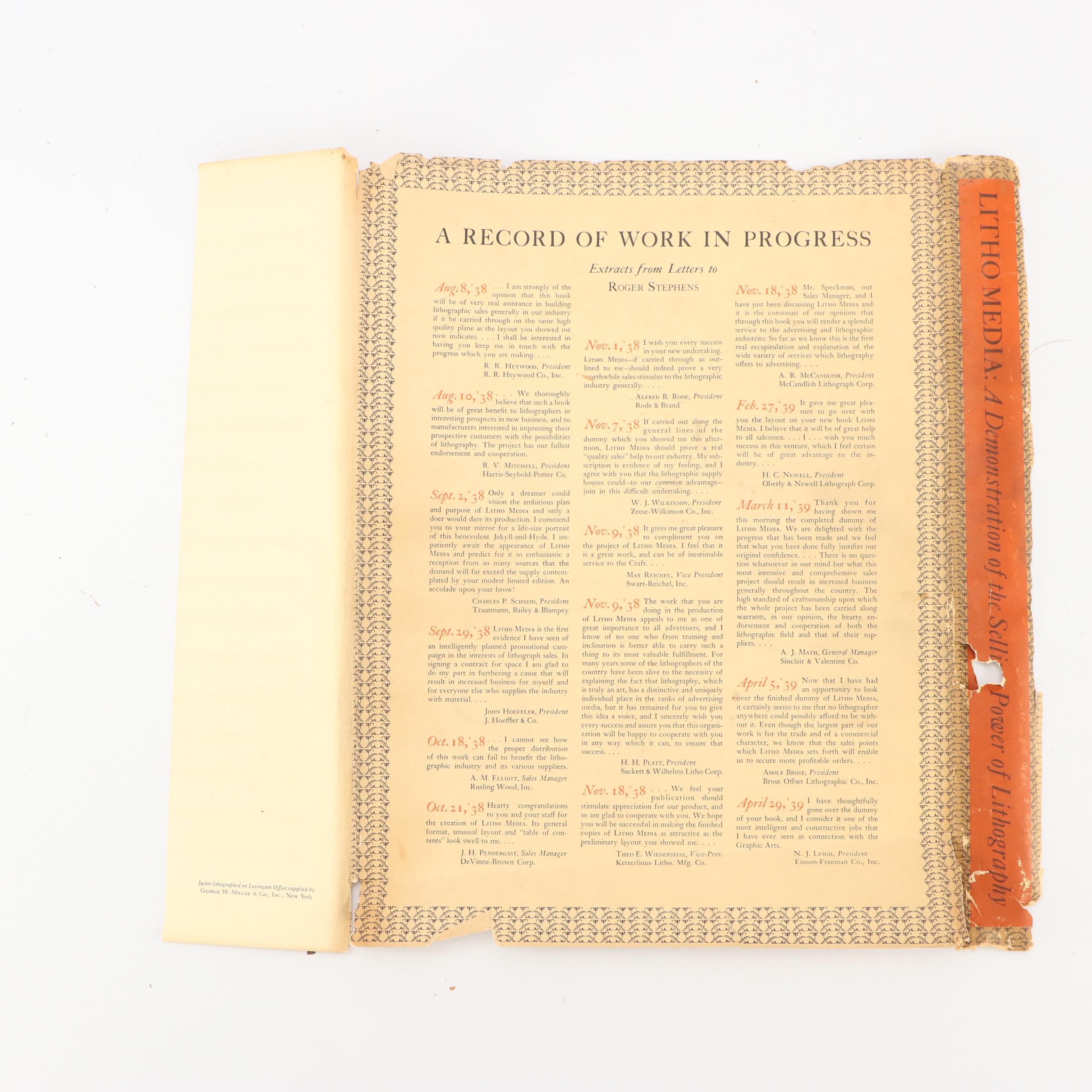 "Litho Media: A Demonstration of the Selling Power of Lithography" Book, 1939