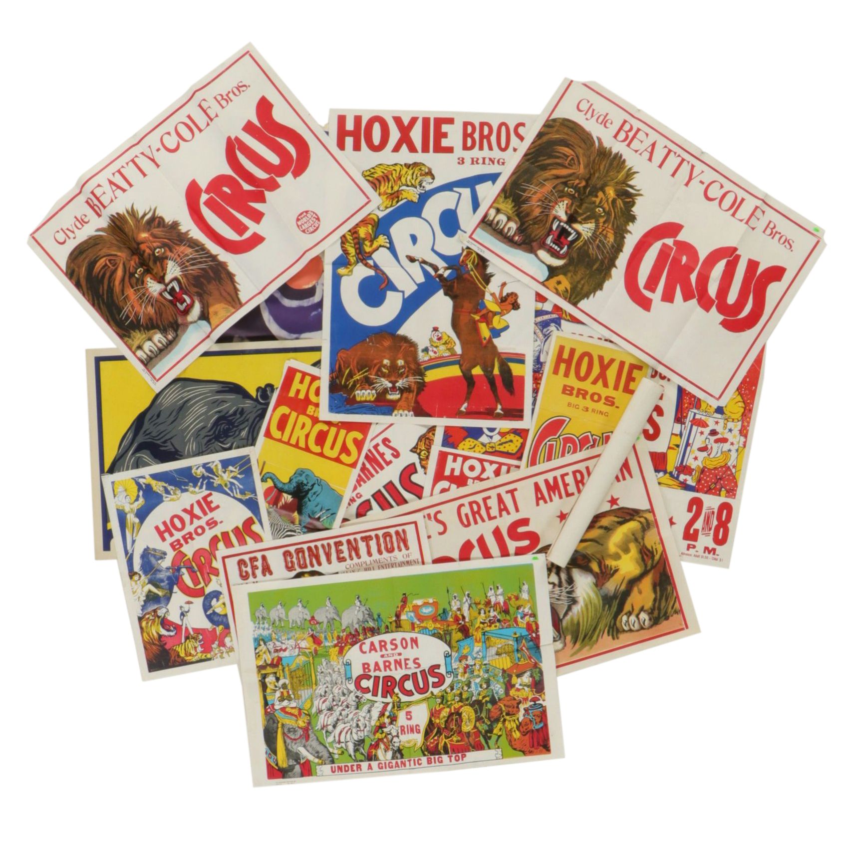 "Carson and Barnes" and Other American Paper Circus Posters, Mid-20th Century