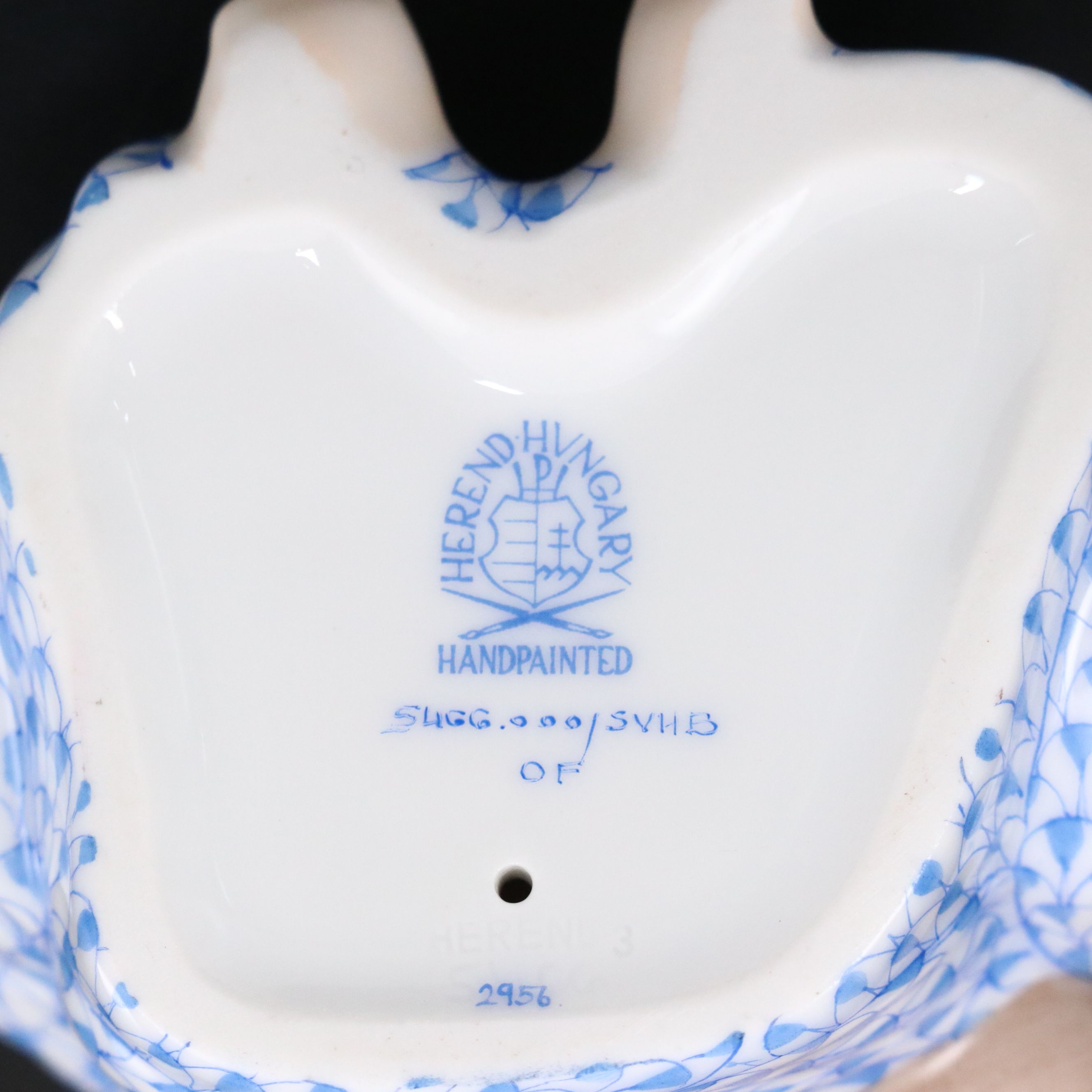 Herend Blue Fishnet with Gold "Laughing Buddha" Porcelain Figurine