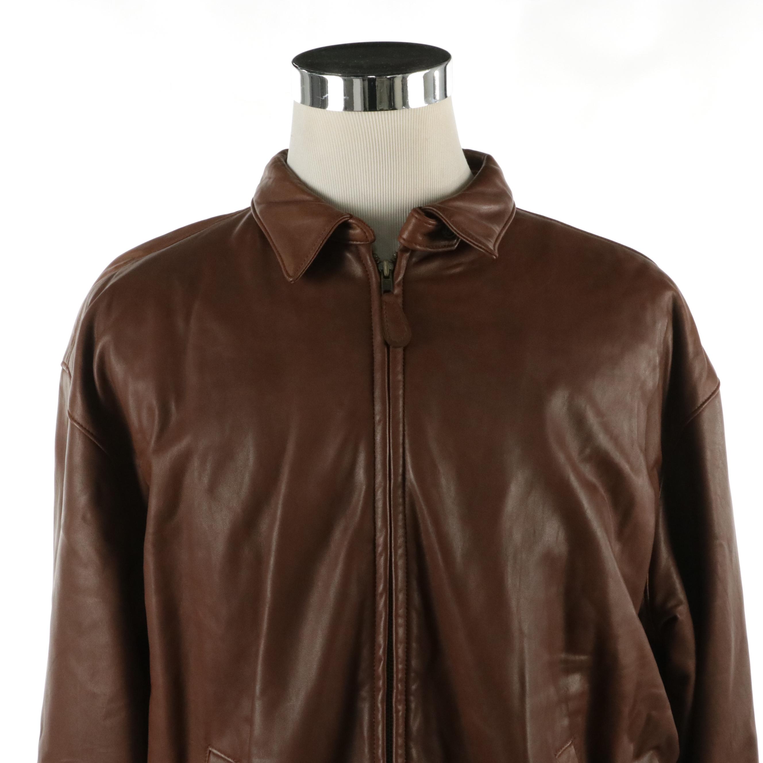 Men's Roundtree & Yorke Lambskin Leather Zipper Front Jackets