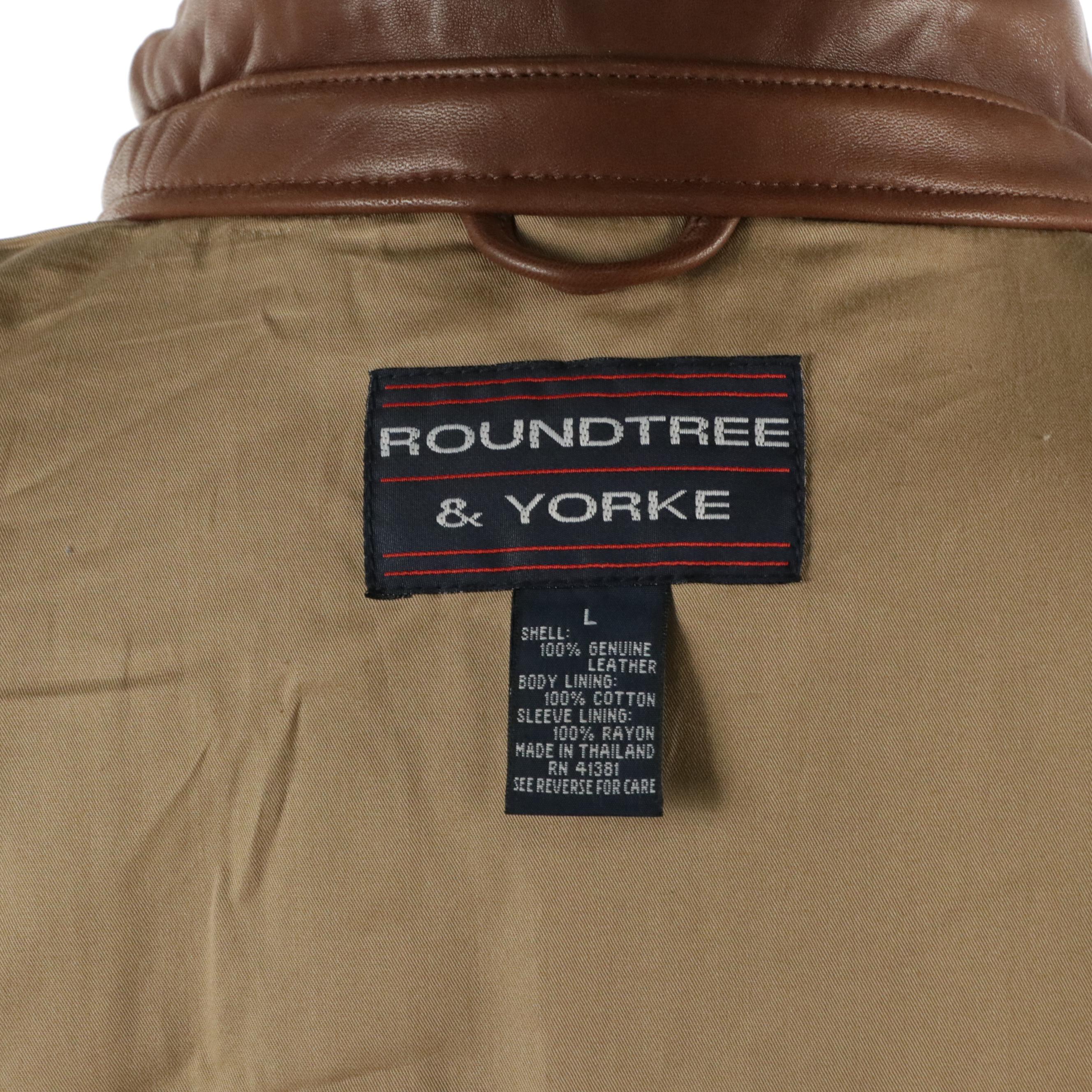 Men's Roundtree & Yorke Lambskin Leather Zipper Front Jackets