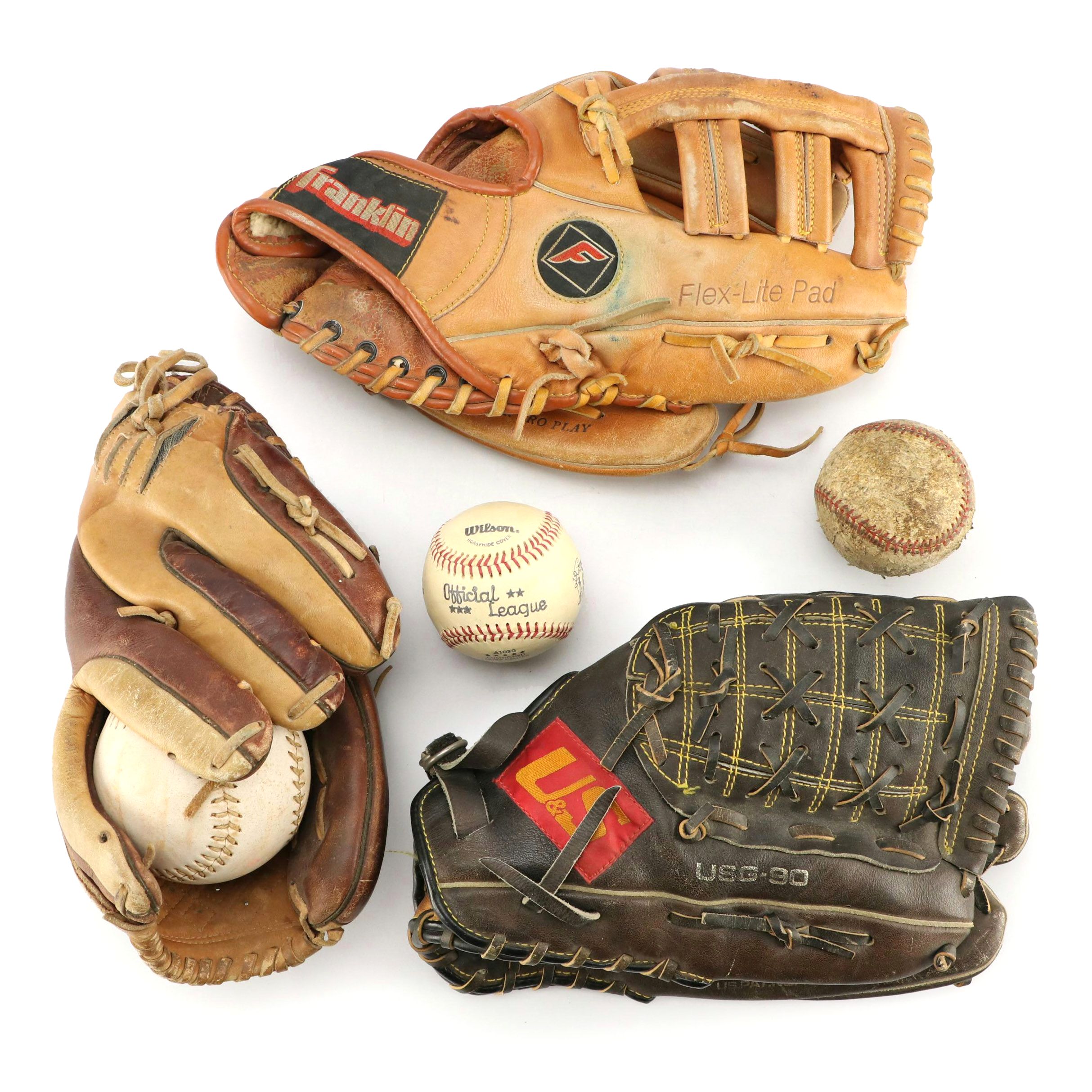 Mike Schmidt Player Model and Other Baseball Gloves with More, Late 20th Century