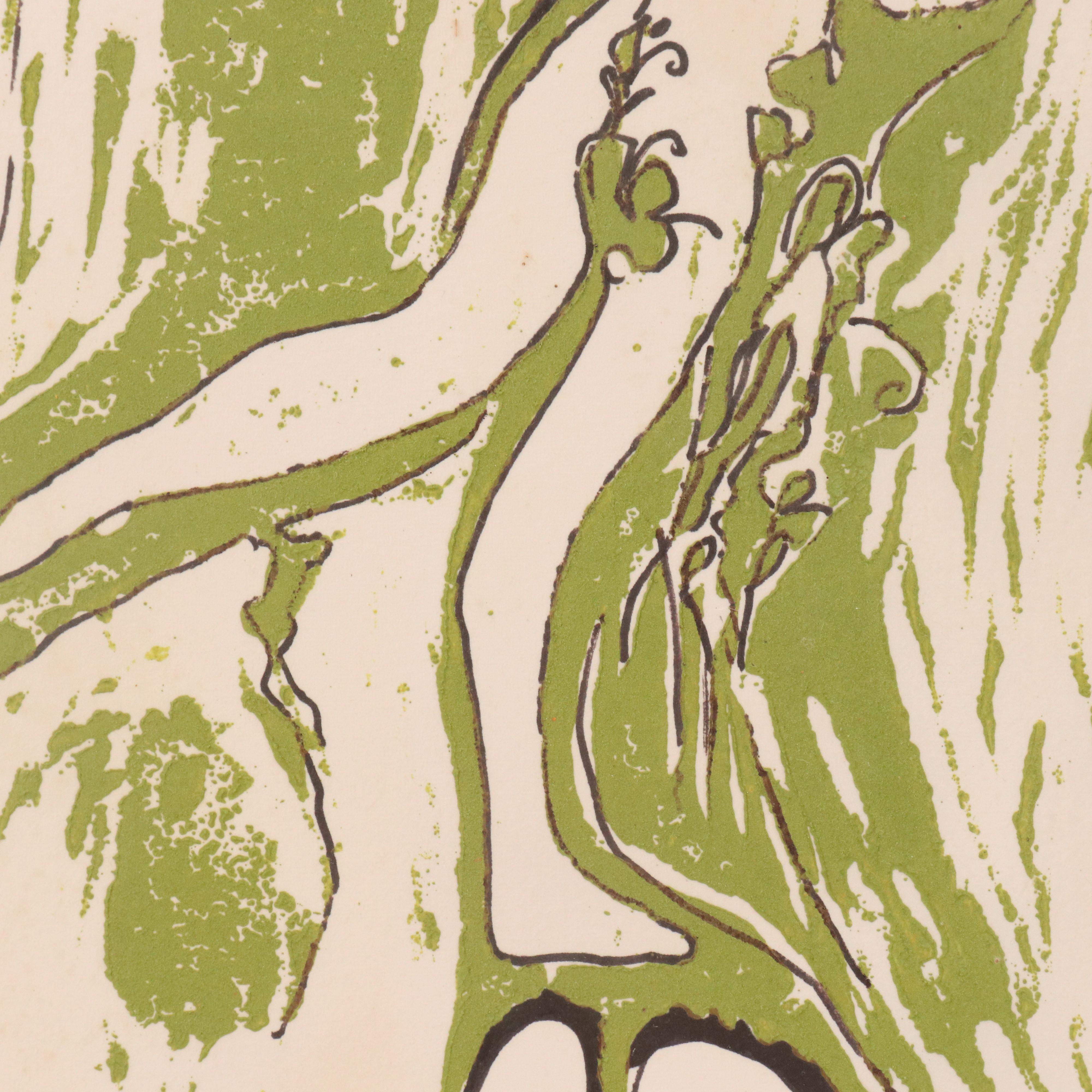 Abstract Figurative Relief Print "Tree Goddess"