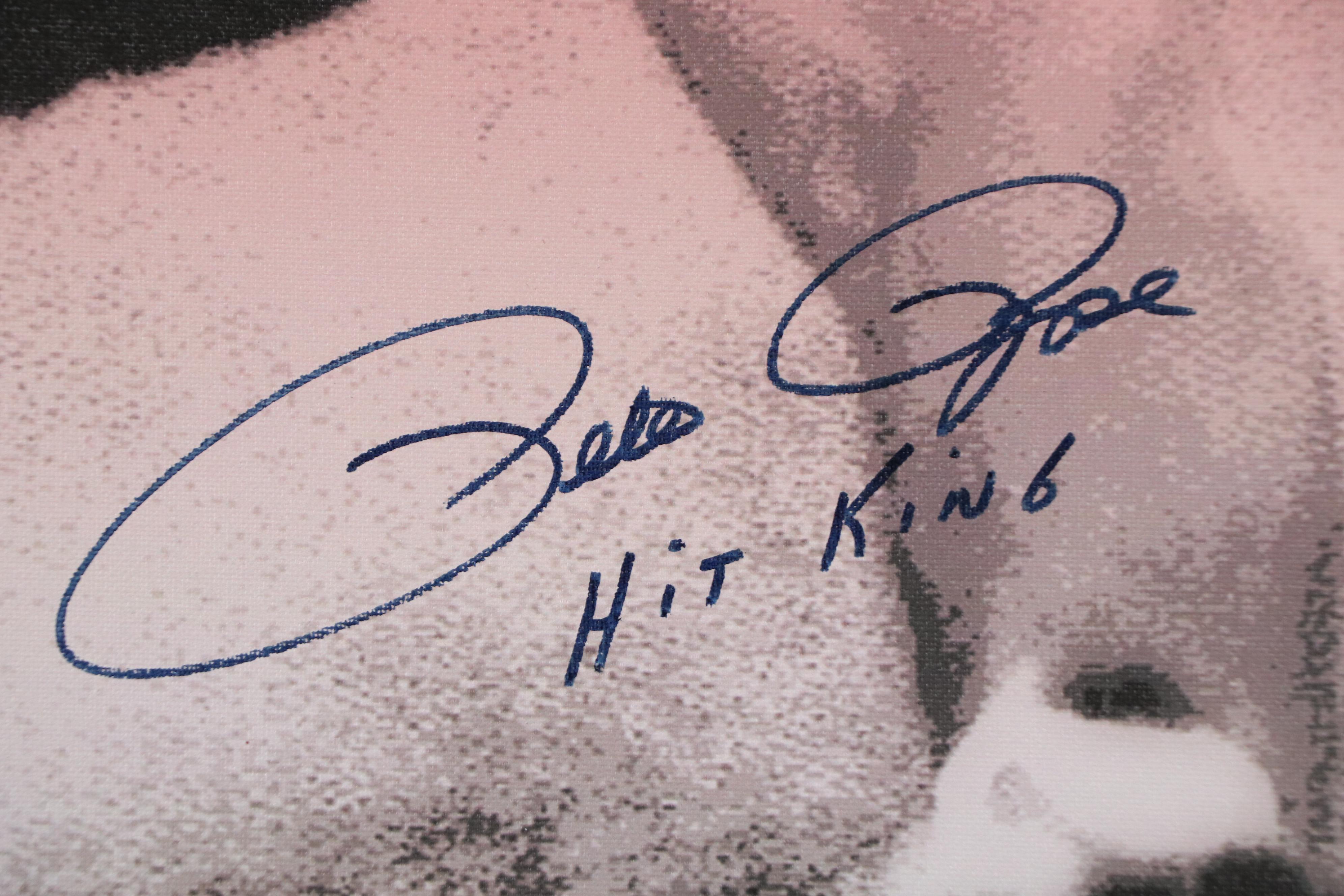 Pete Rose Signed "4192" Canvas Movie Poster with Coffee Mug