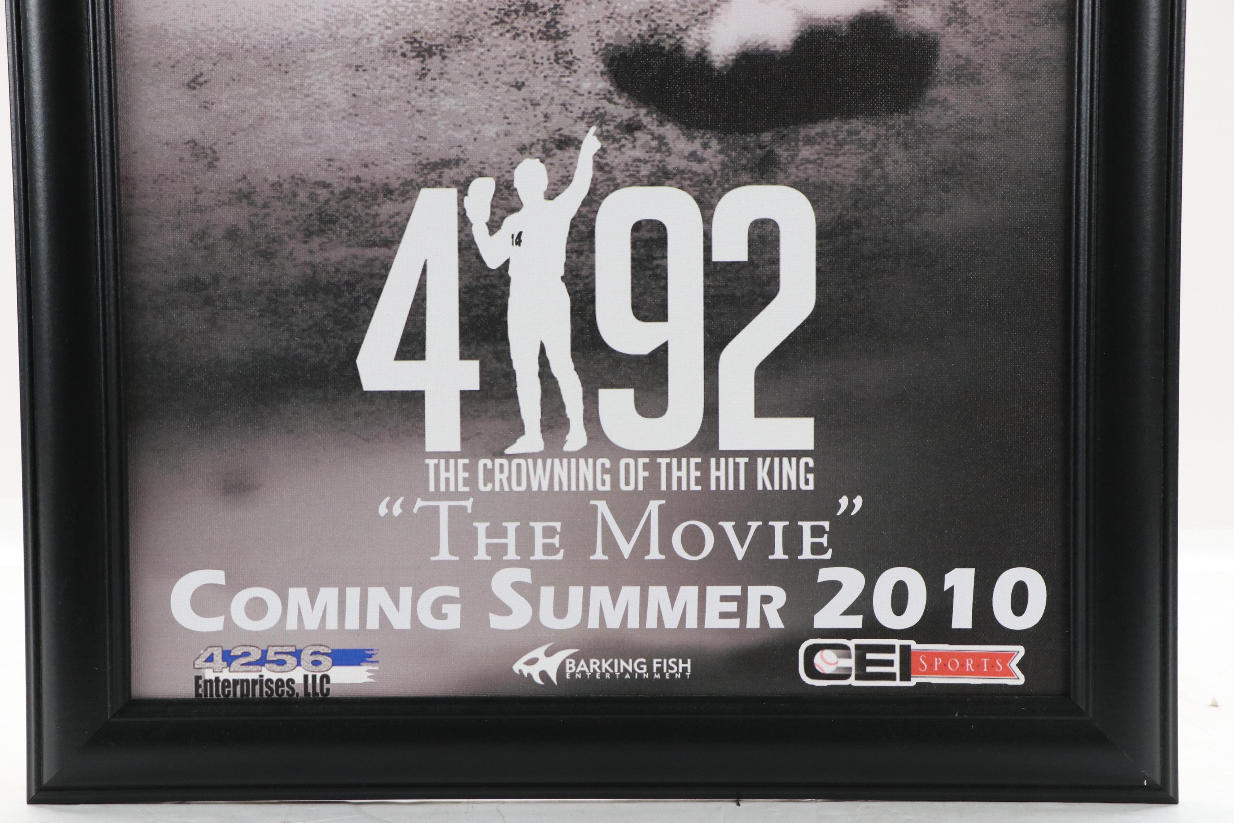 Pete Rose Signed "4192" Canvas Movie Poster with Coffee Mug