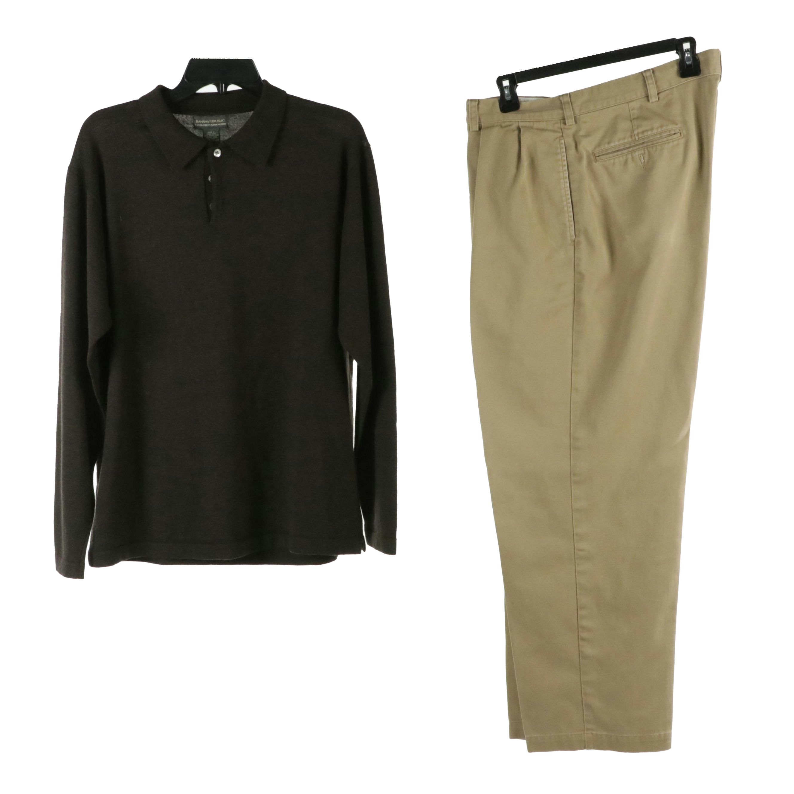 Banana Republic Merino Wool Sweater and Polo by Ralph Lauren Andrew Chino Pants