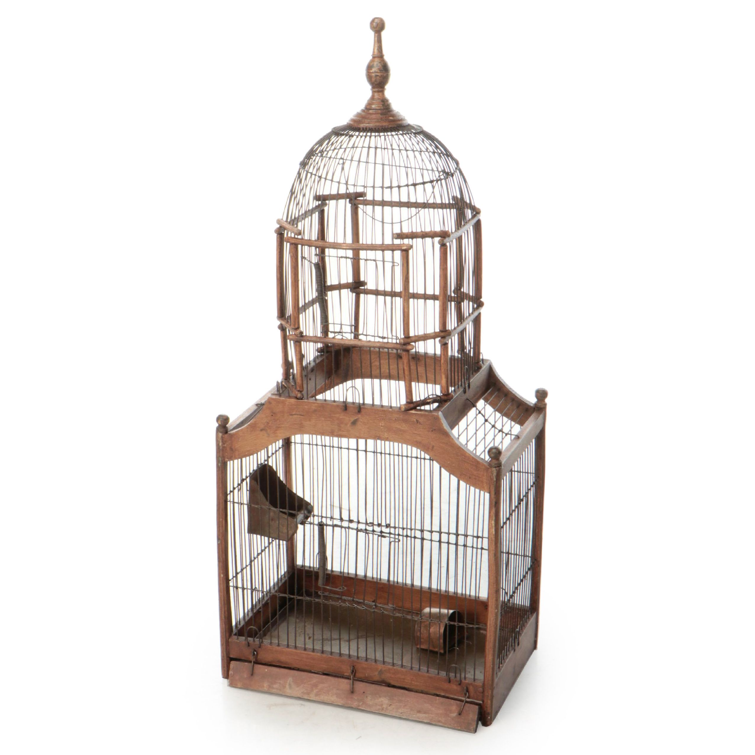 Victorian Wood and Metal Birdcage, Late 19th/Early 20th Century