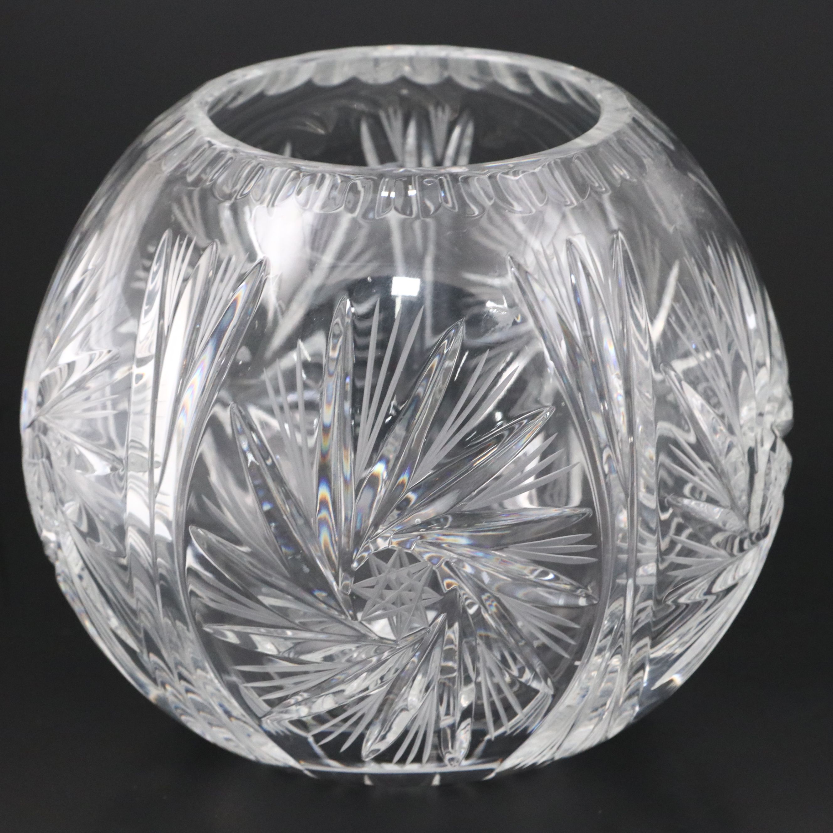 American Brilliant Style Cut Glass and Crystal Rose Bowls